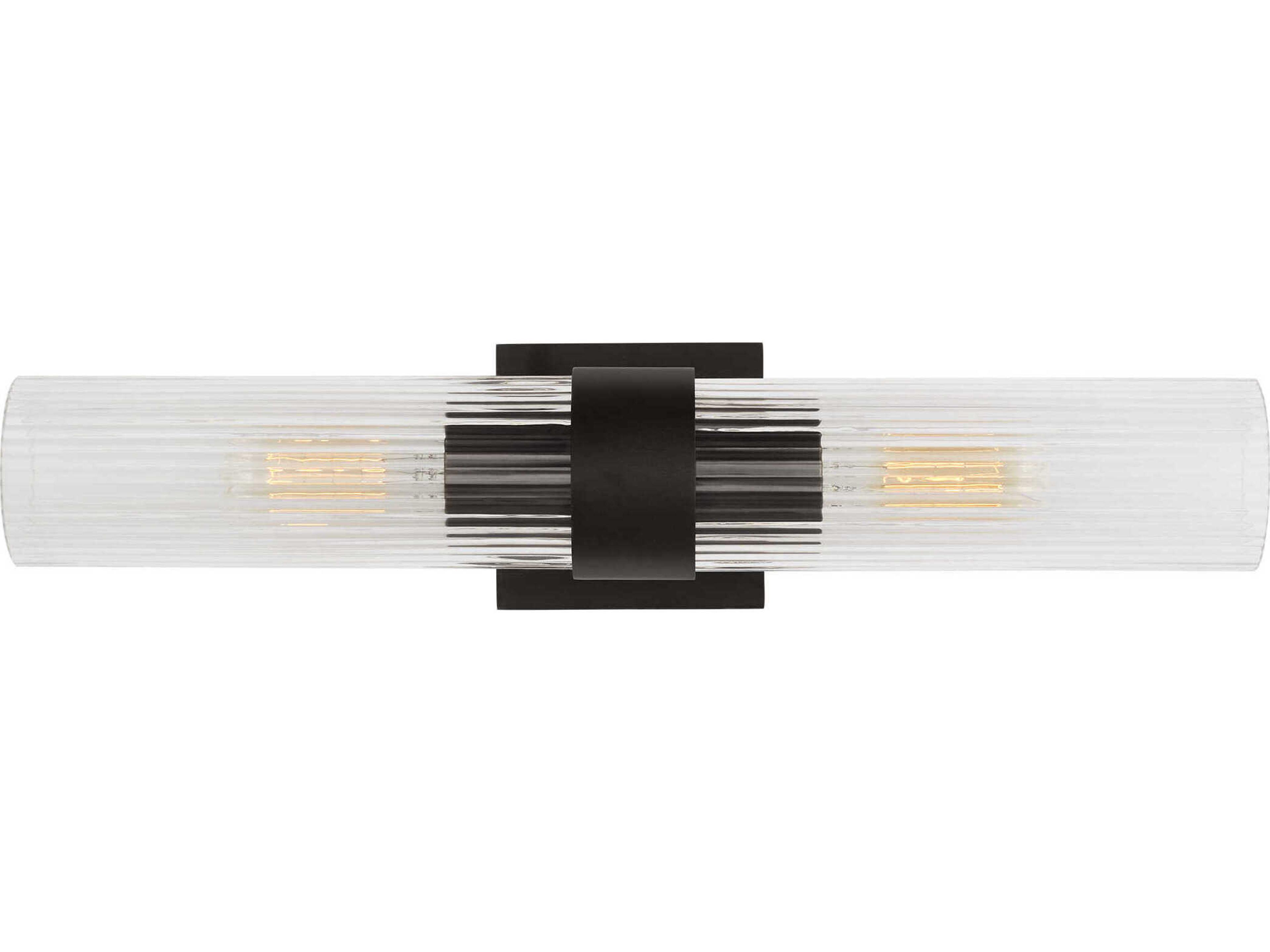 Visual Comfort Studio Geneva 2-Light Aged Iron Black Vanity Light