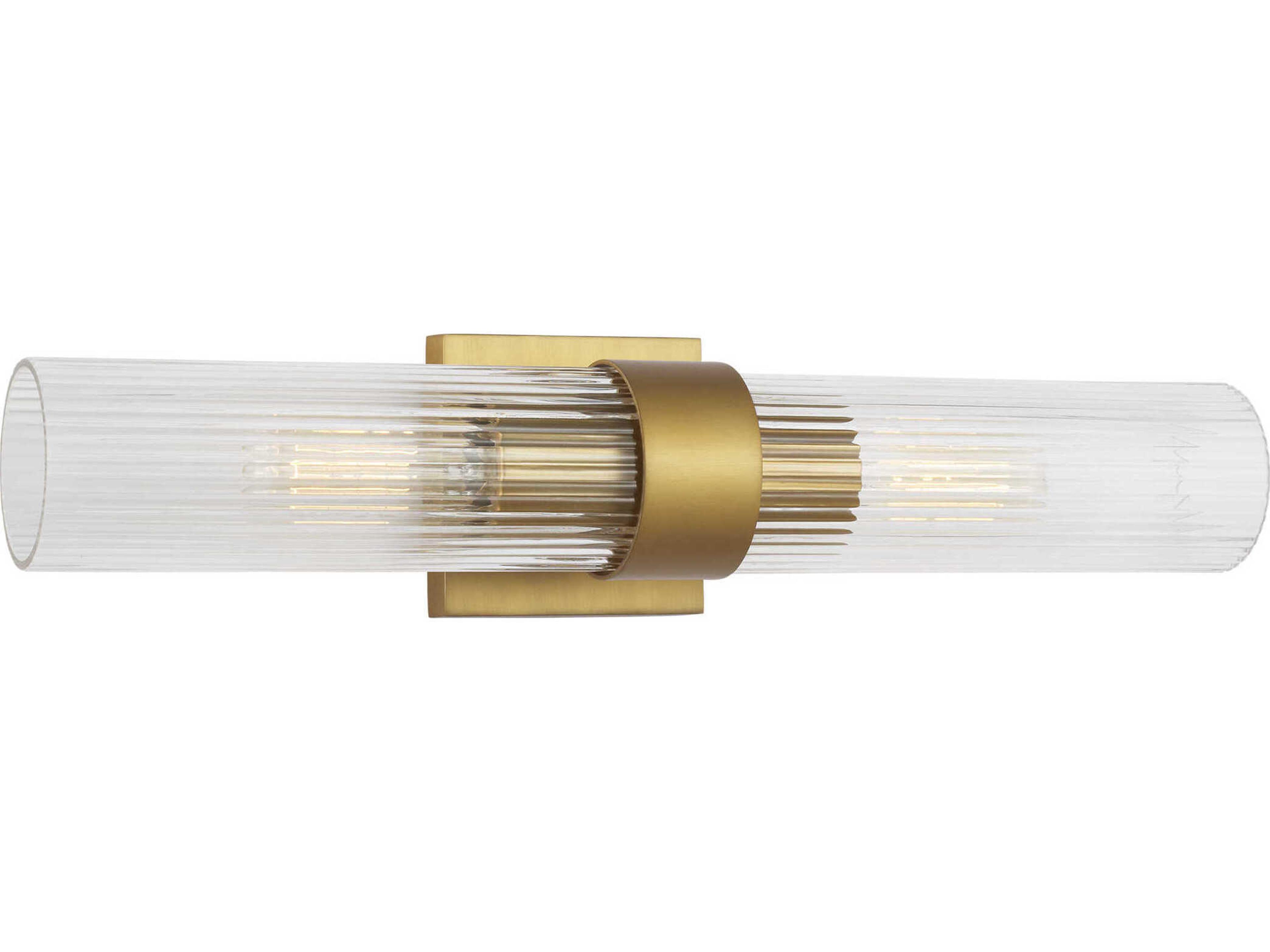 Geneva Burnished Brass Two Light Wall Sconce