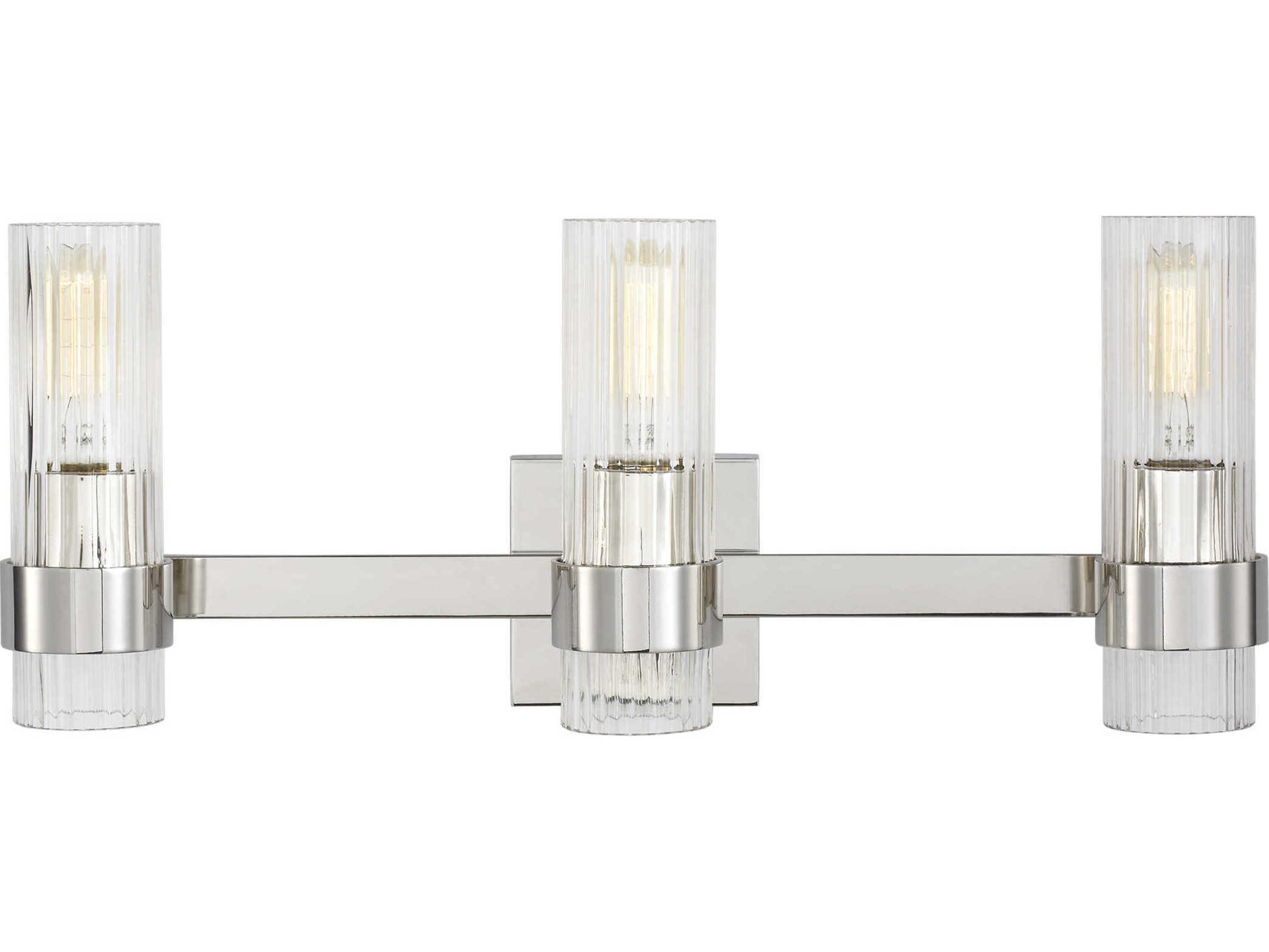 Visual Comfort Studio Geneva 3-Light Polished Nickel Vanity Light