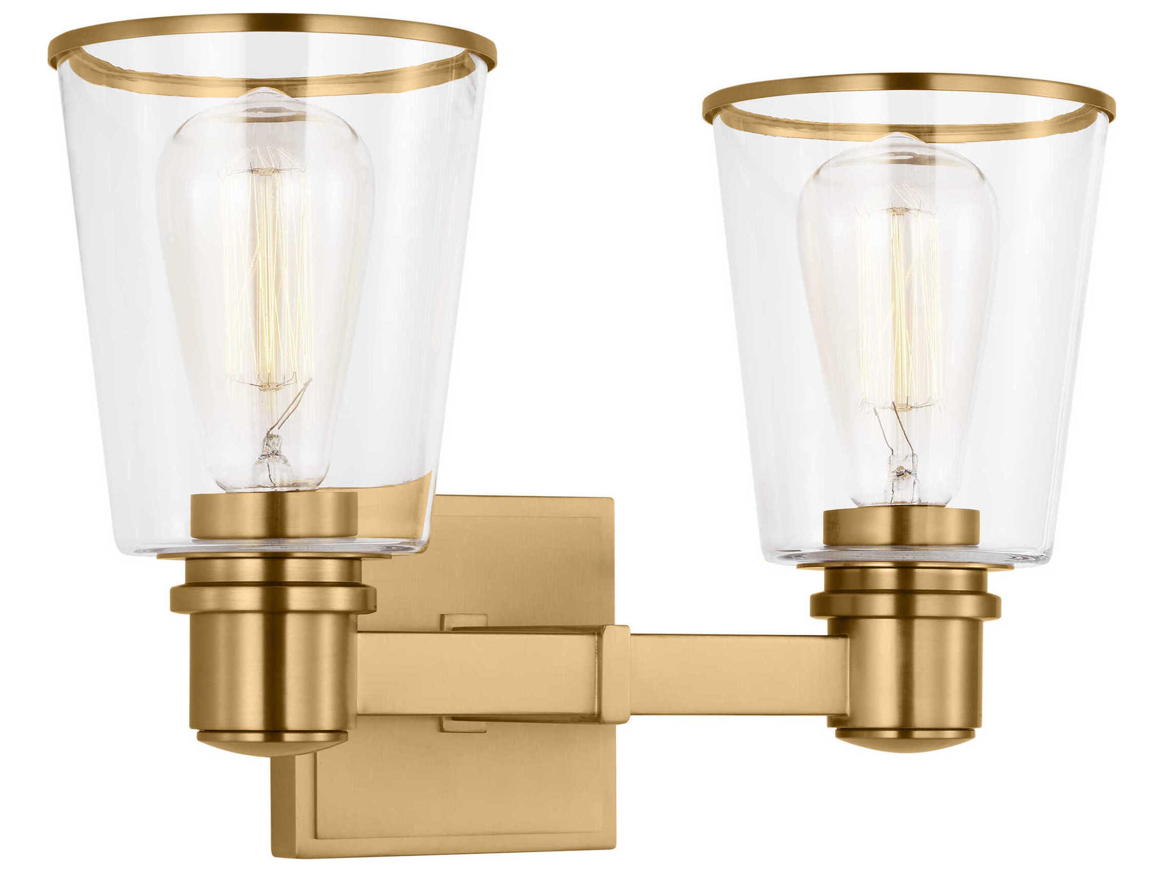 Visual Comfort Studio Alessa 2-Light Burnished Brass Vanity Light