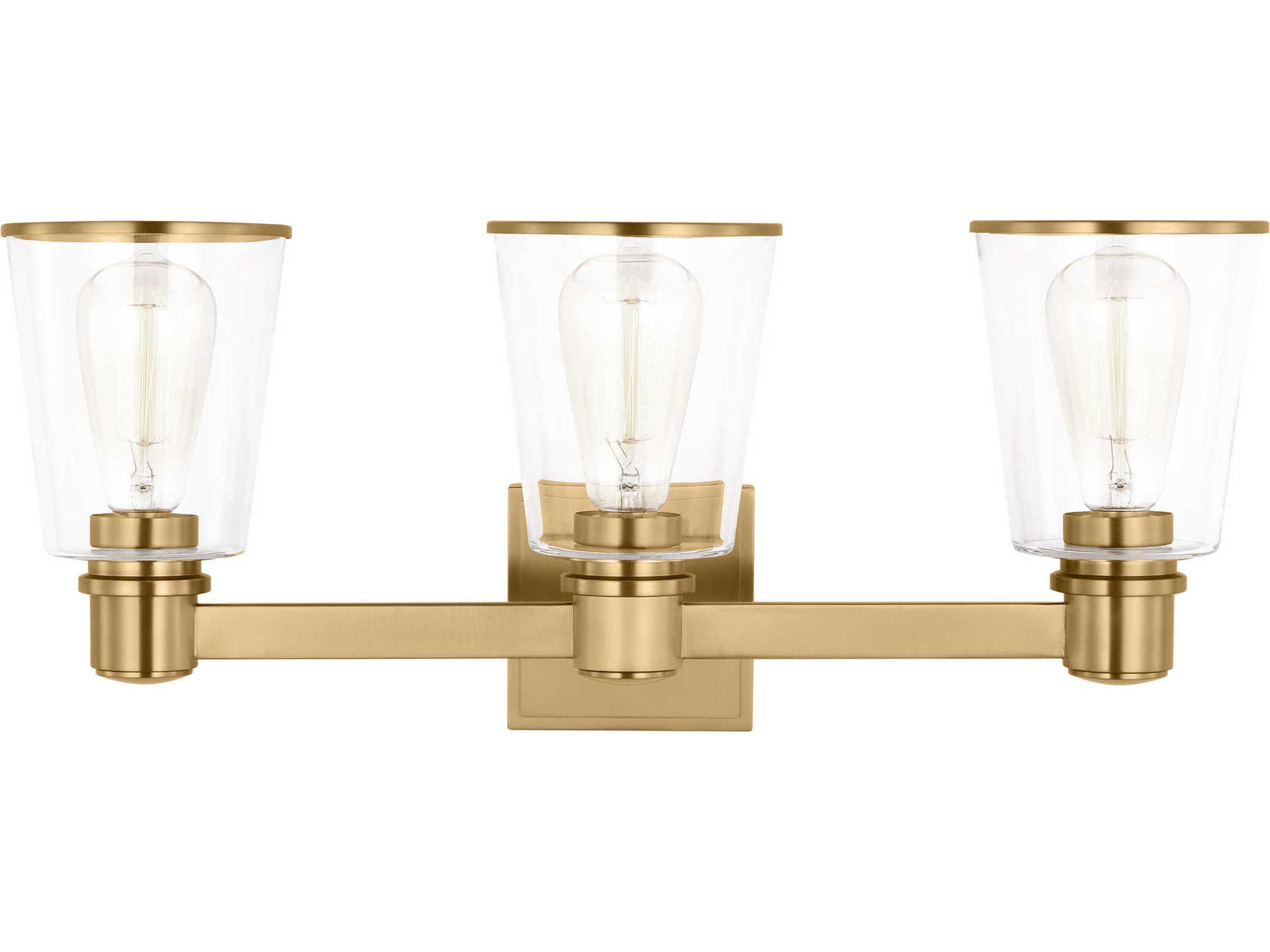 Visual Comfort Studio Alessa 3-Light Burnished Brass Vanity Light