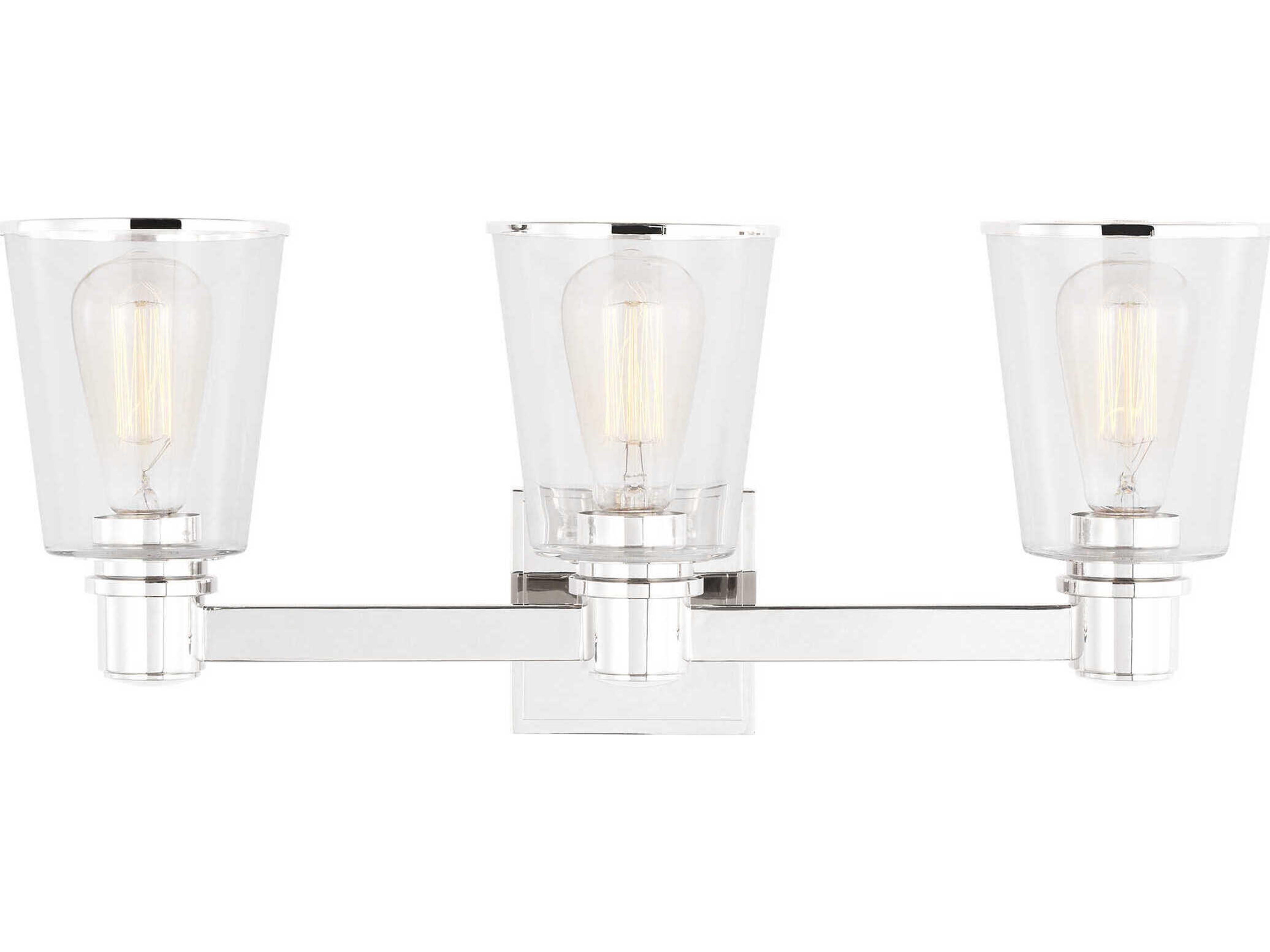 Visual Comfort Studio Alessa 3-Light Polished Nickel Vanity Light