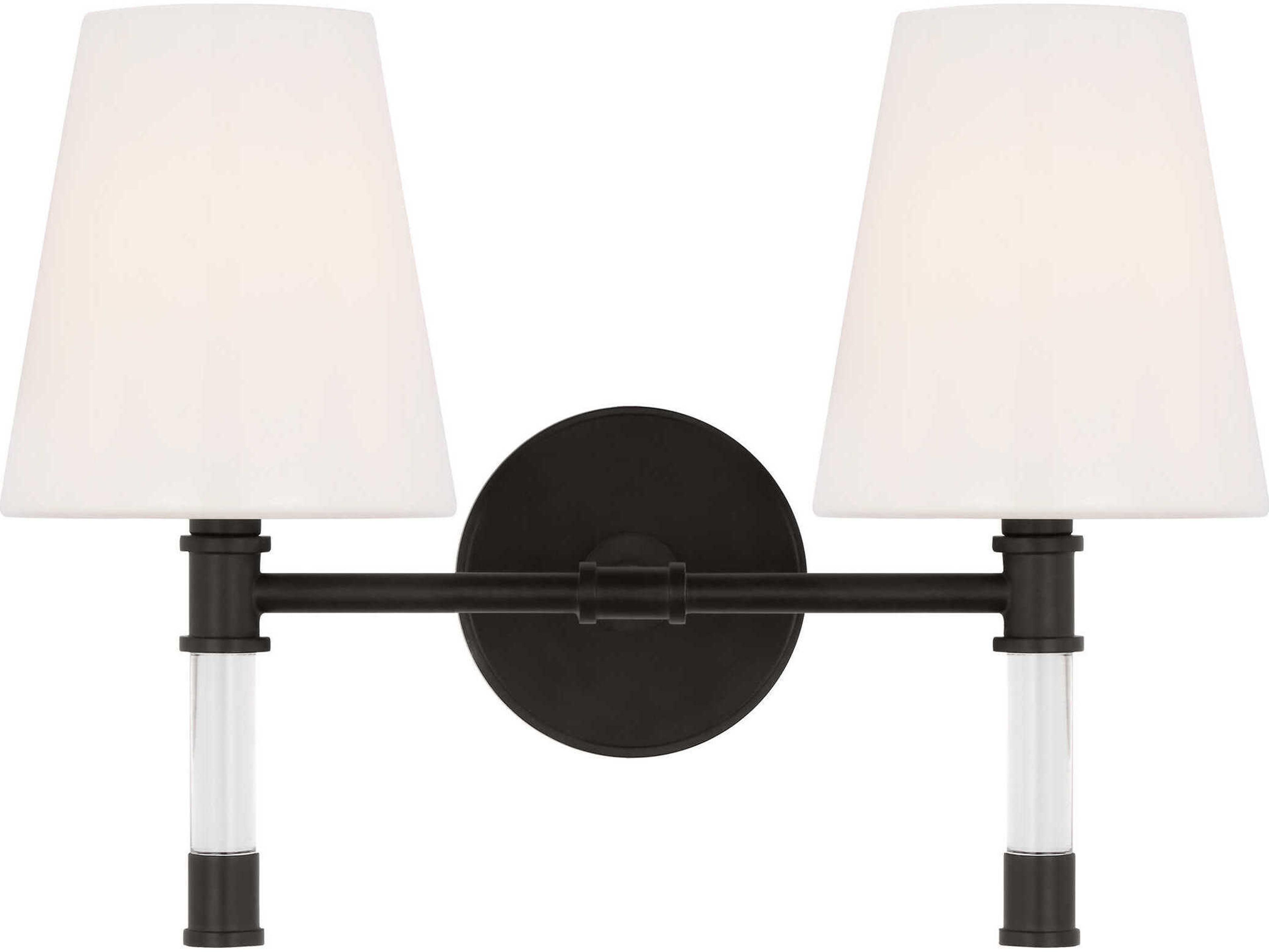 Visual Comfort Studio Hanover 2-Light Aged Iron Black Vanity Light