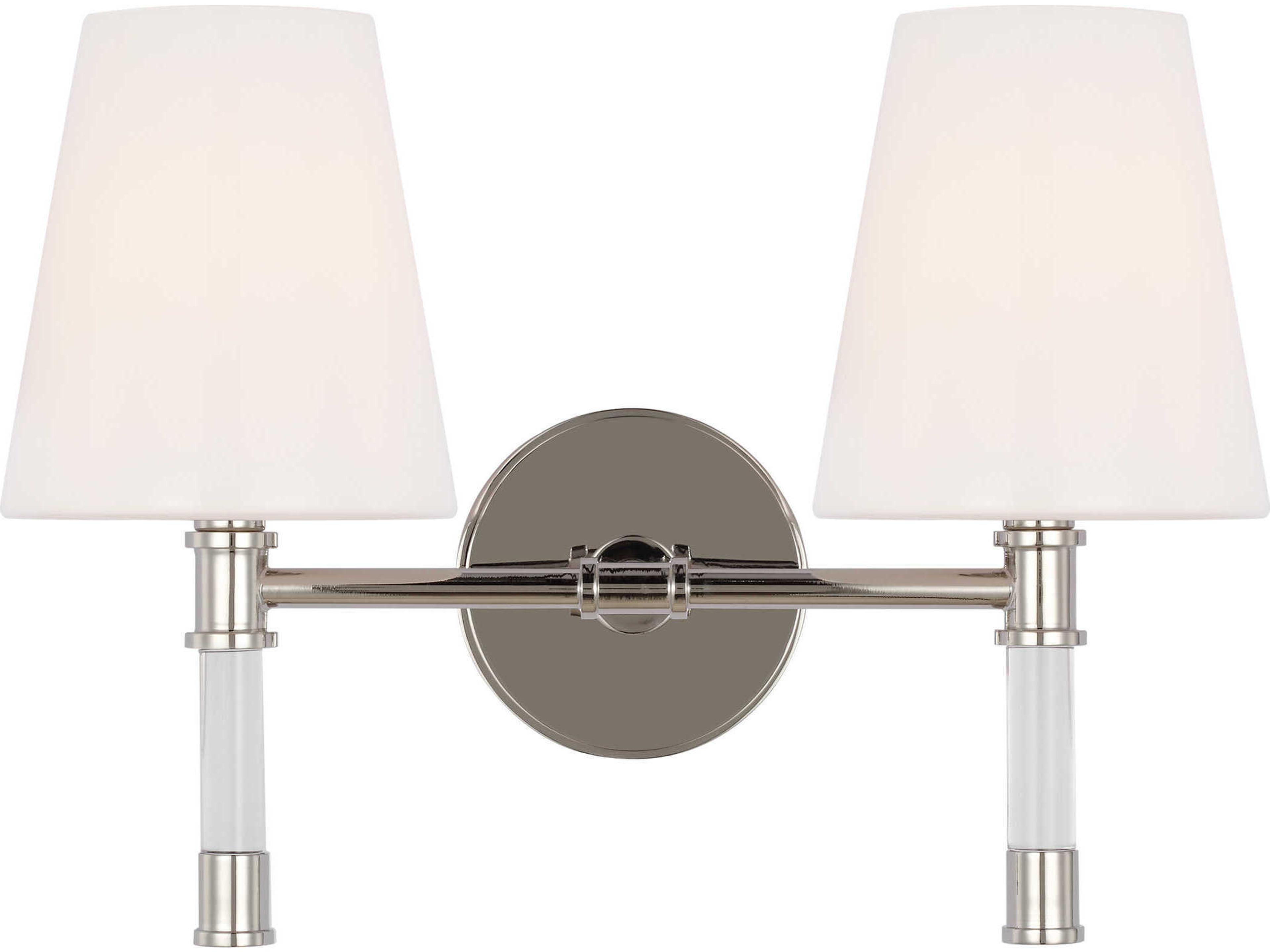 Visual Comfort Studio Hanover 2-Light Polished Nickel Vanity Light