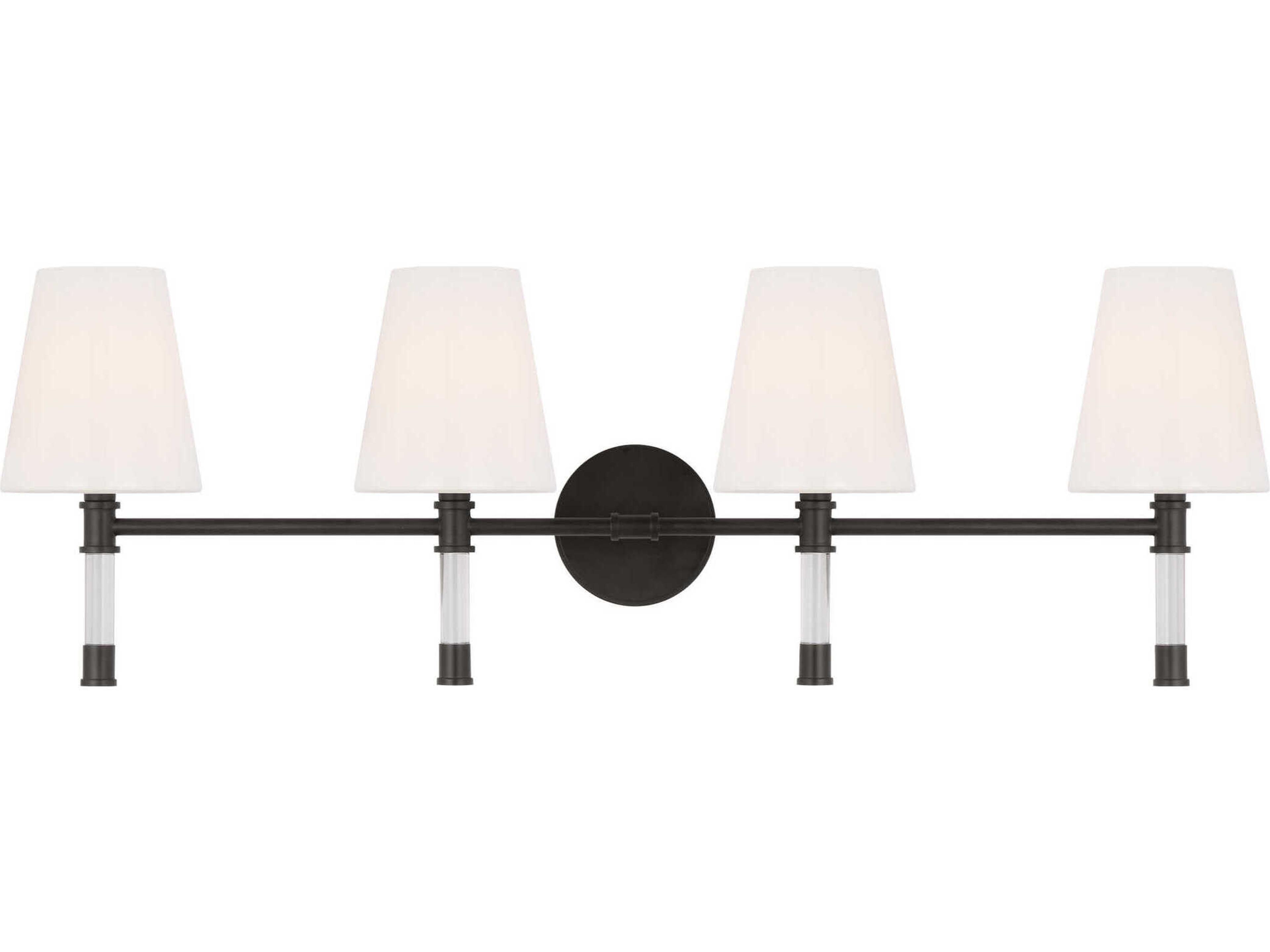 Hanover 4-Light Bath Vanity Aged Iron Milk Glass