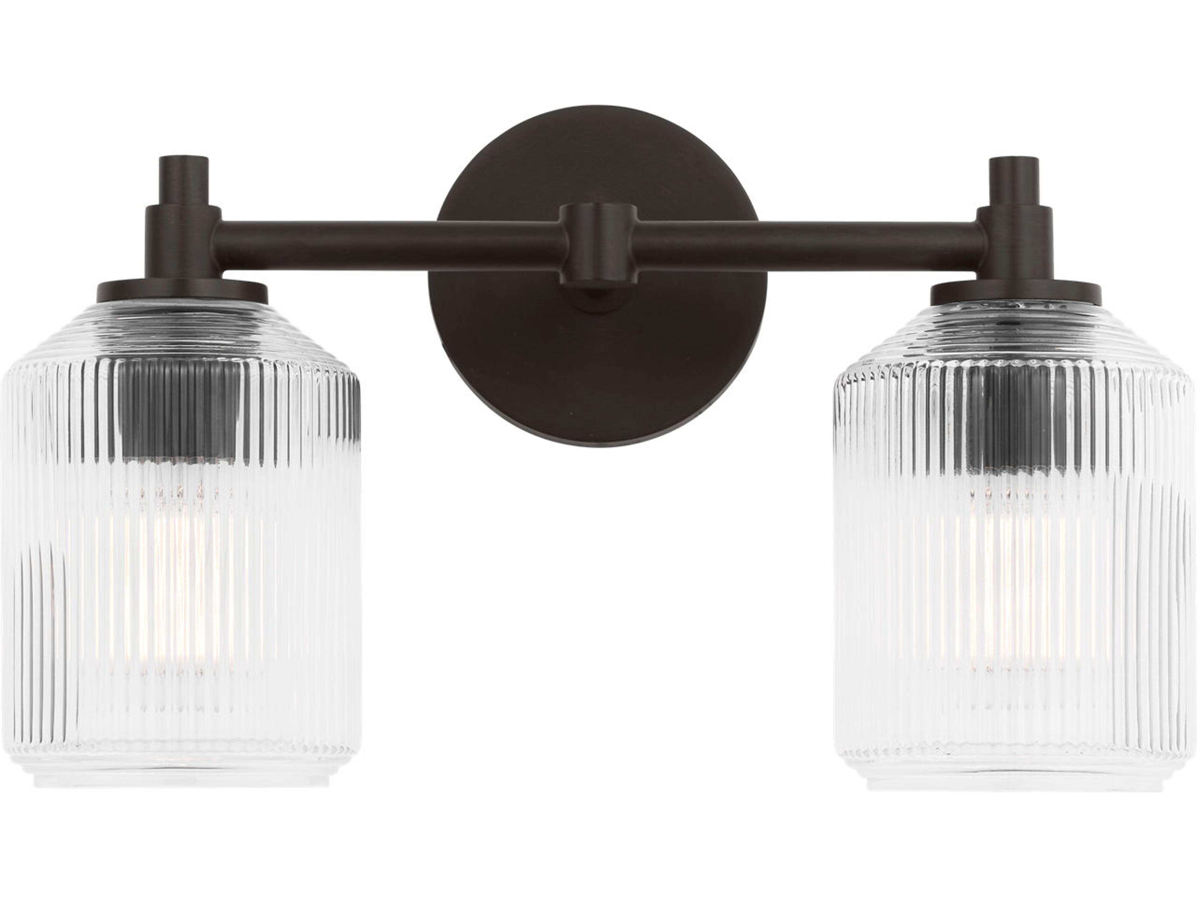 Visual Comfort Studio Barstow 2-Light Aged Iron Black Vanity Light