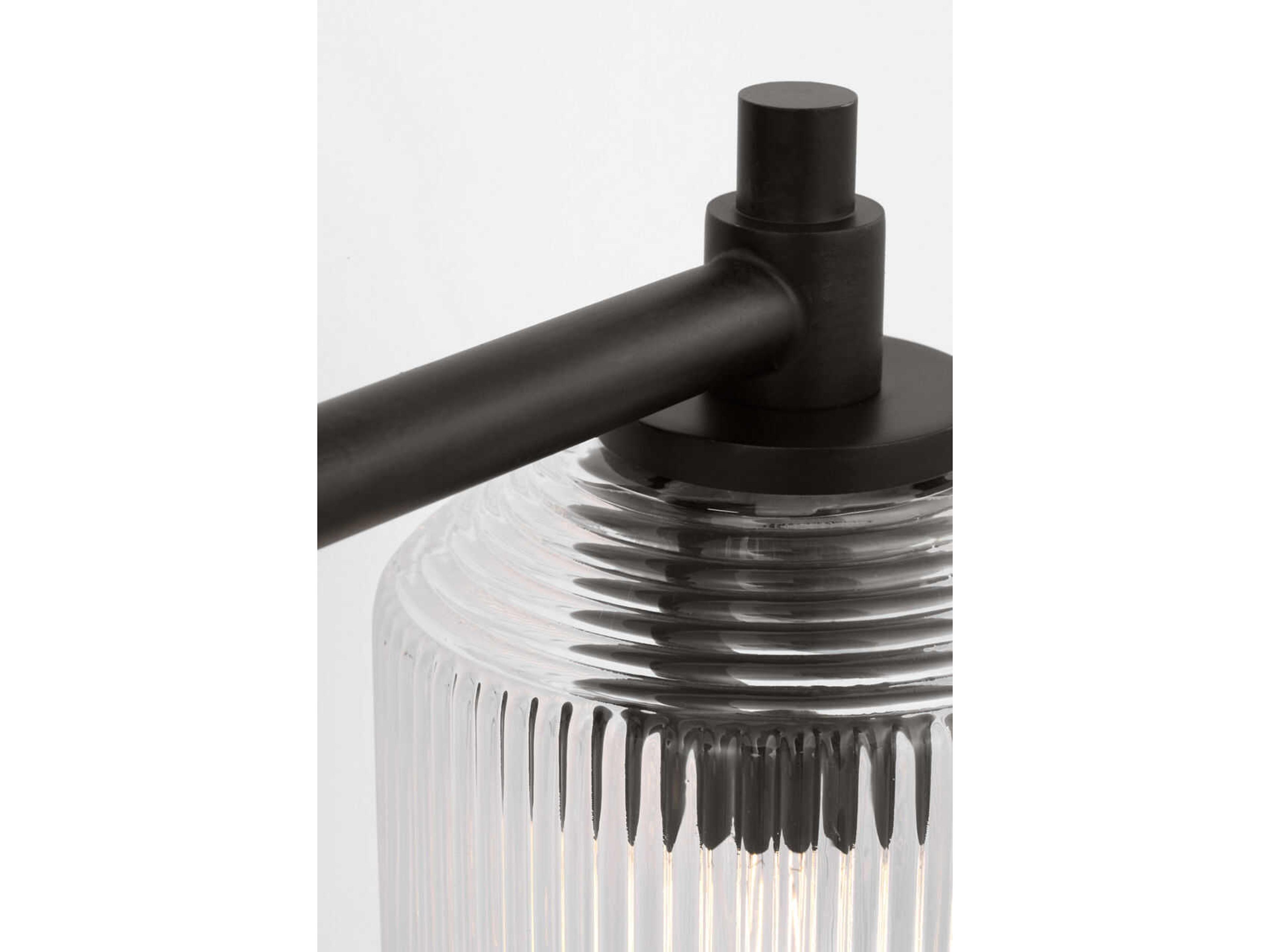 Visual Comfort Studio Barstow 2-Light Aged Iron Black Vanity Light