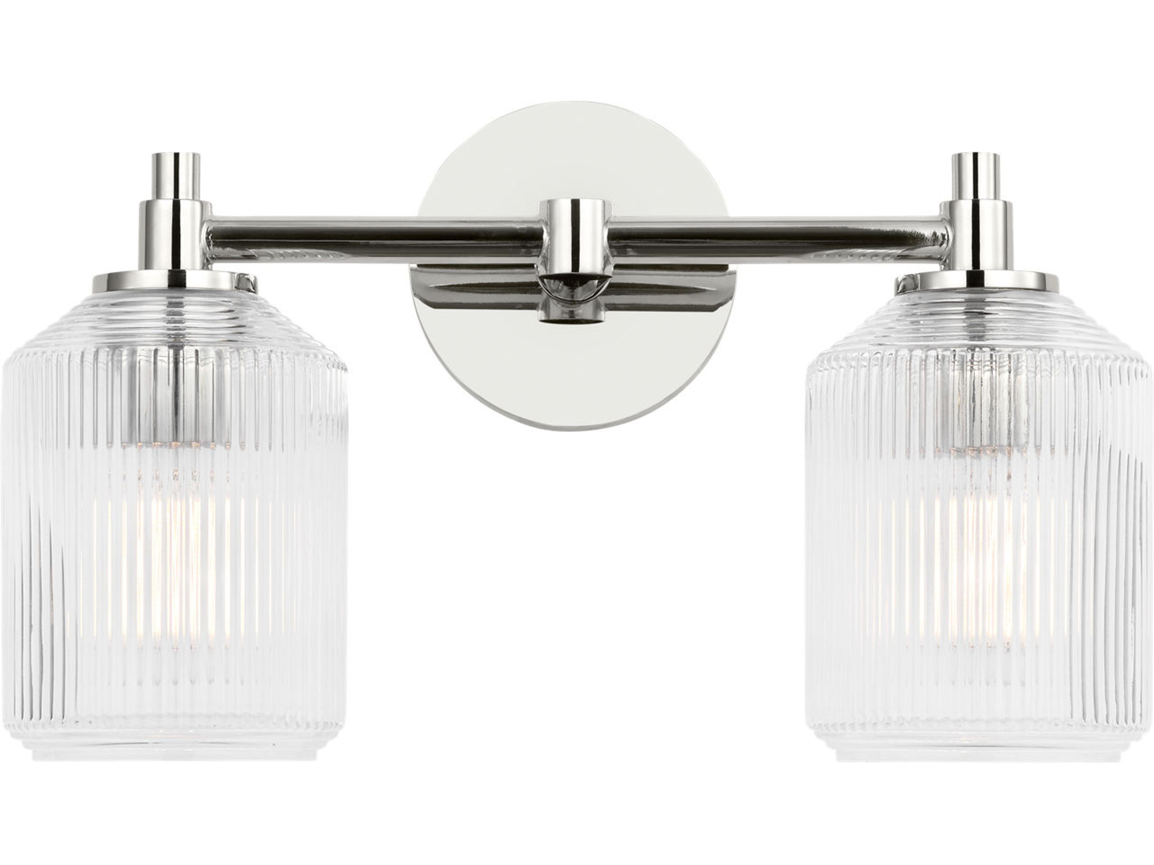 Visual Comfort Studio Barstow 2-Light Polished Nickel Vanity Light