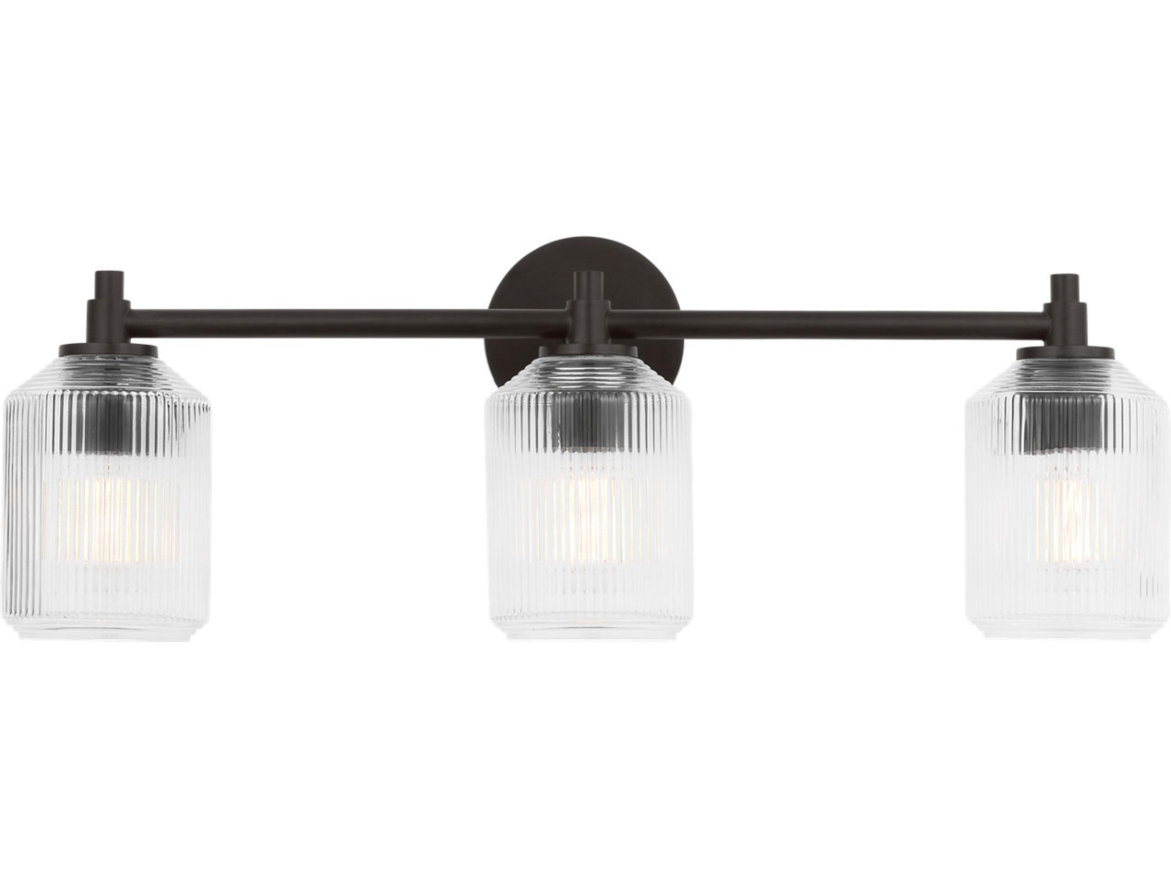 Visual Comfort Studio Barstow 3-Light Aged Iron Black Vanity Light