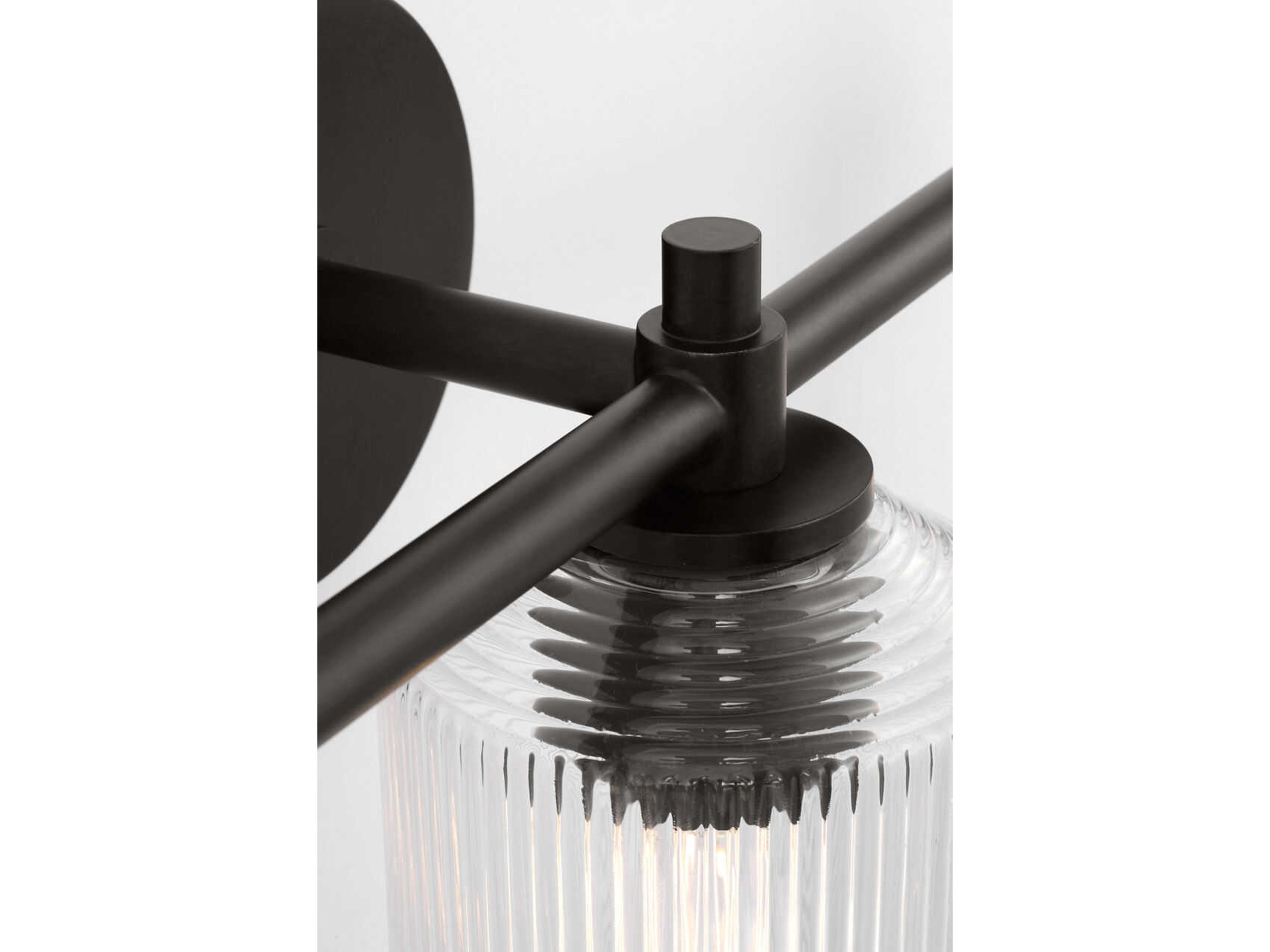 Visual Comfort Studio Barstow 3-Light Aged Iron Black Vanity Light