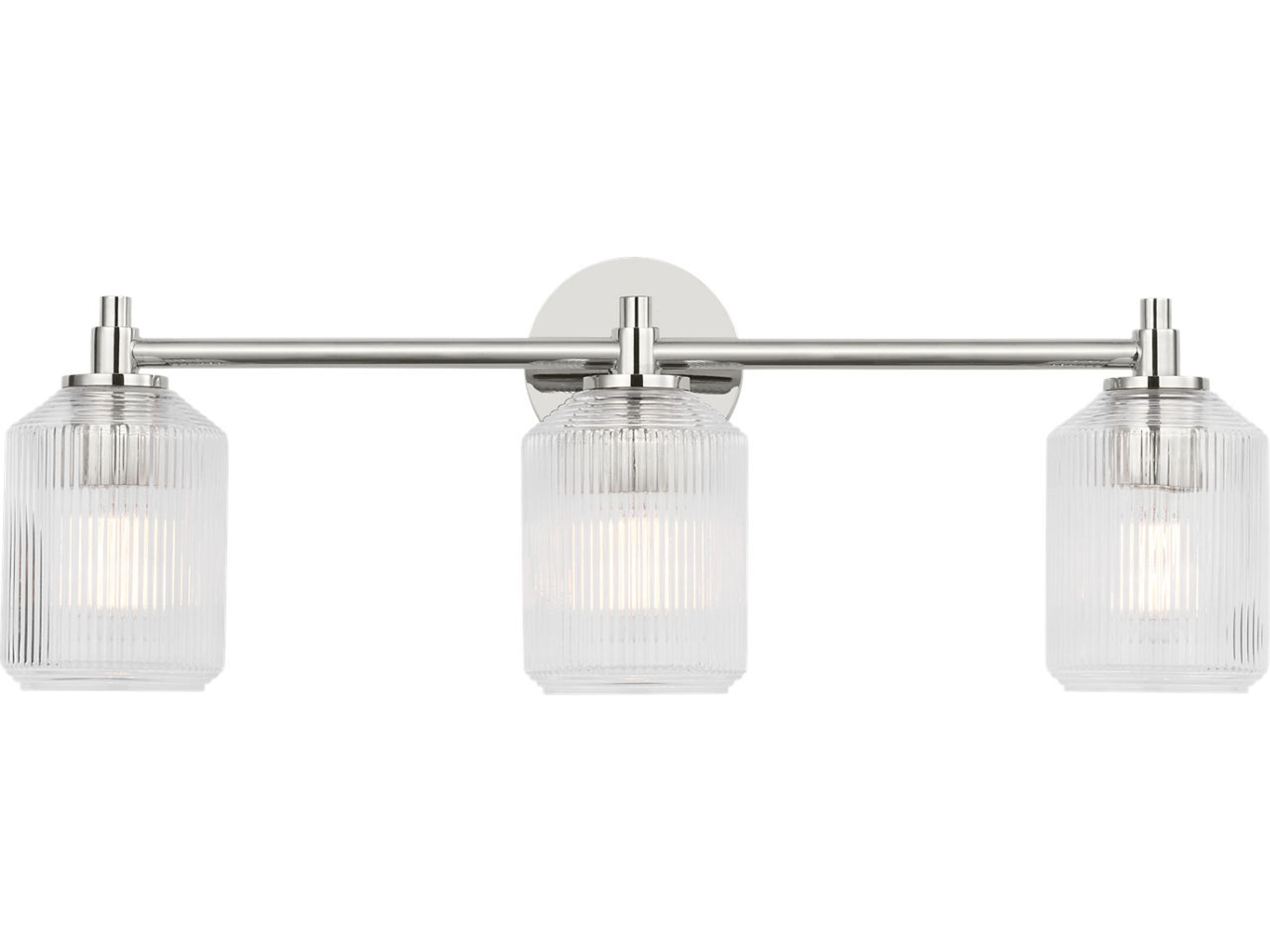 Visual Comfort Studio Barstow 3-Light Polished Nickel Vanity Light