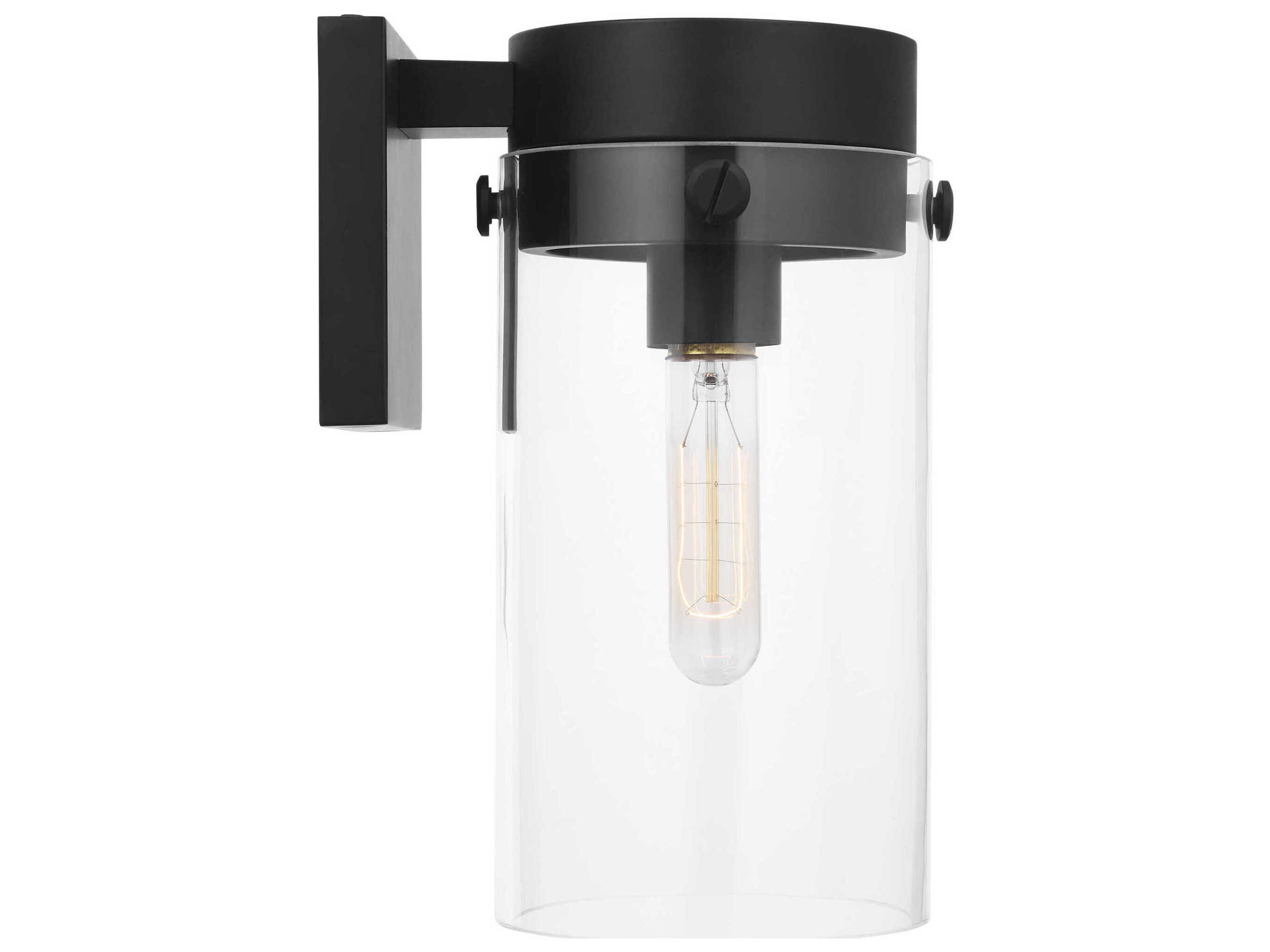 Visual Comfort Studio Garrett 1-Light Aged Iron Black Wall Sconce