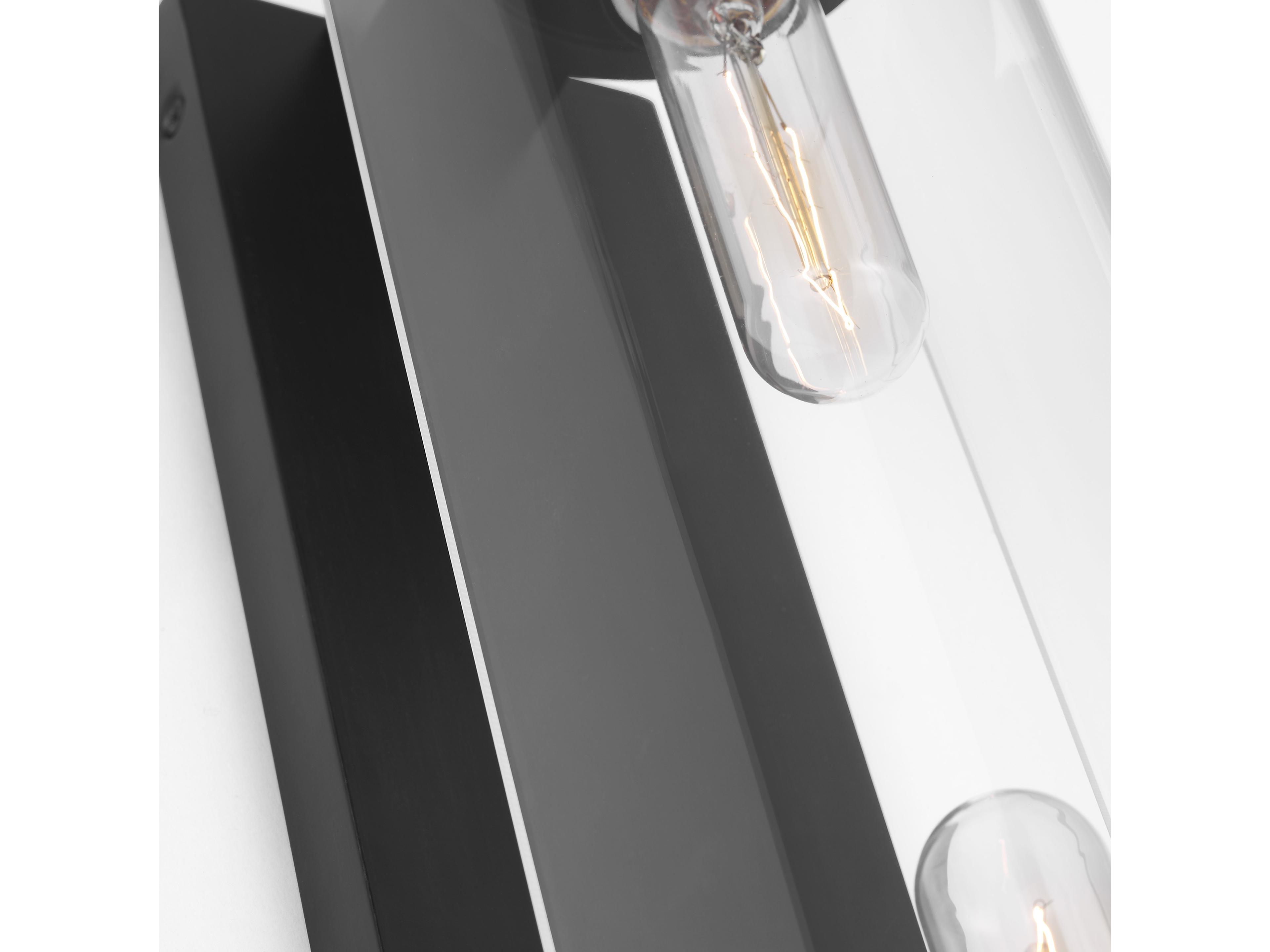 Visual Comfort Studio Garrett 2-Light Aged Iron Black Wall Sconce