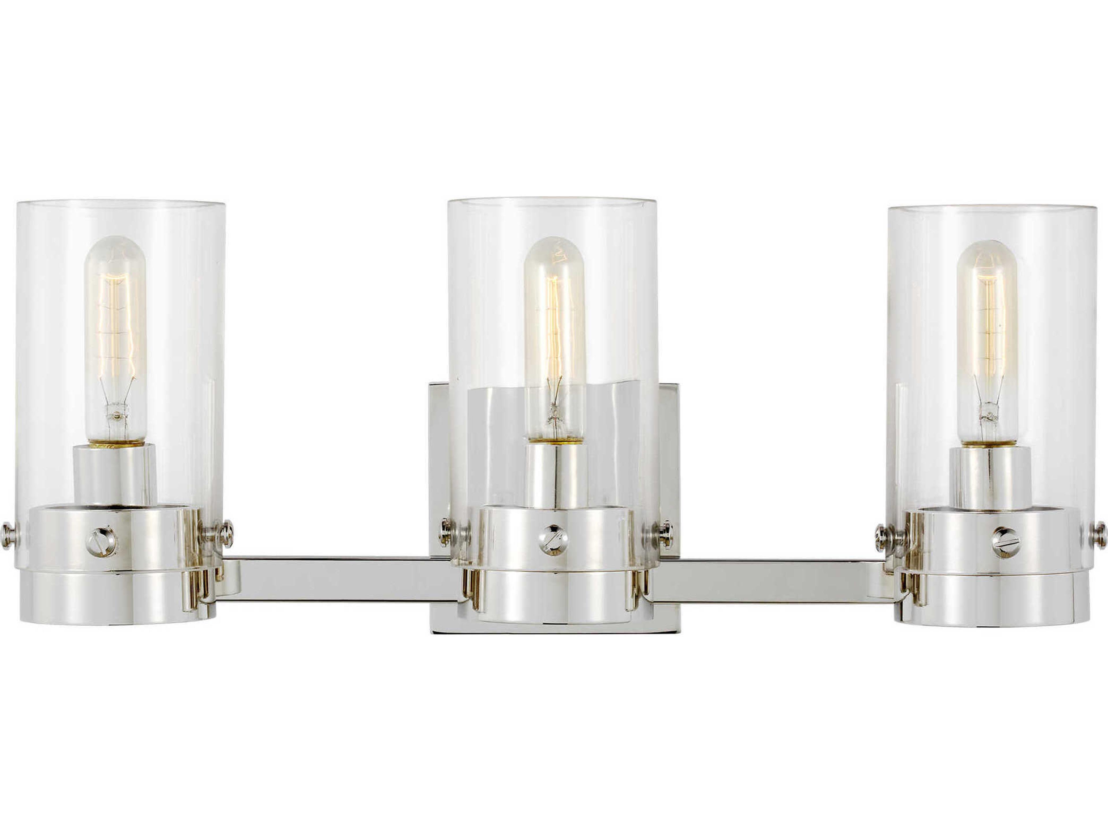Visual Comfort Studio Garrett 3-Light Polished Nickel Vanity Light