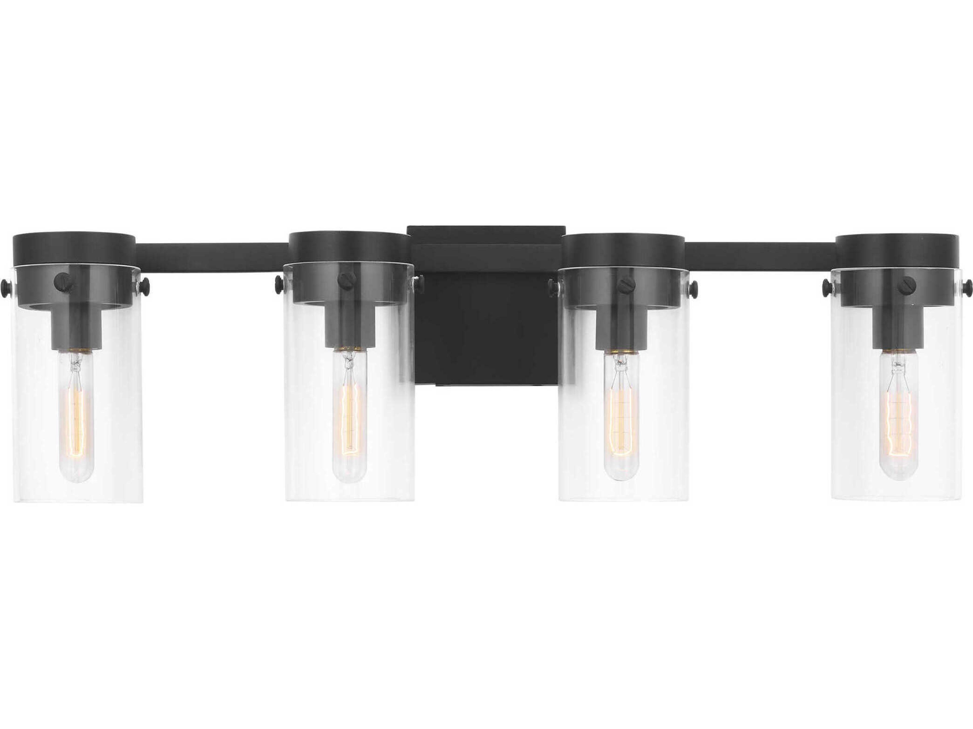 Visual Comfort Studio Garrett 4-Light Aged Iron Black Vanity Light