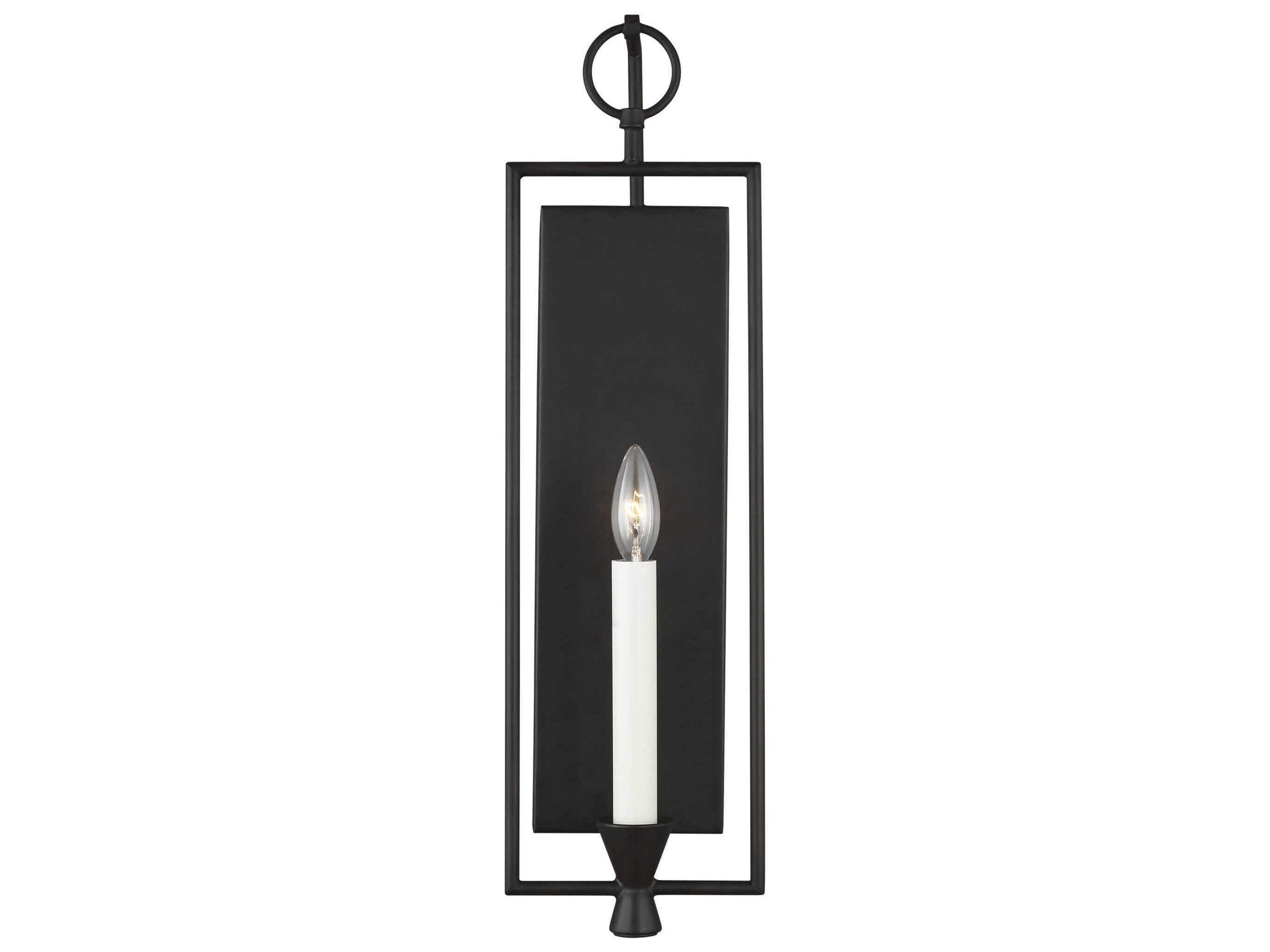 Visual Comfort Studio Keystone 1-Light Aged Iron Black Wall Sconce