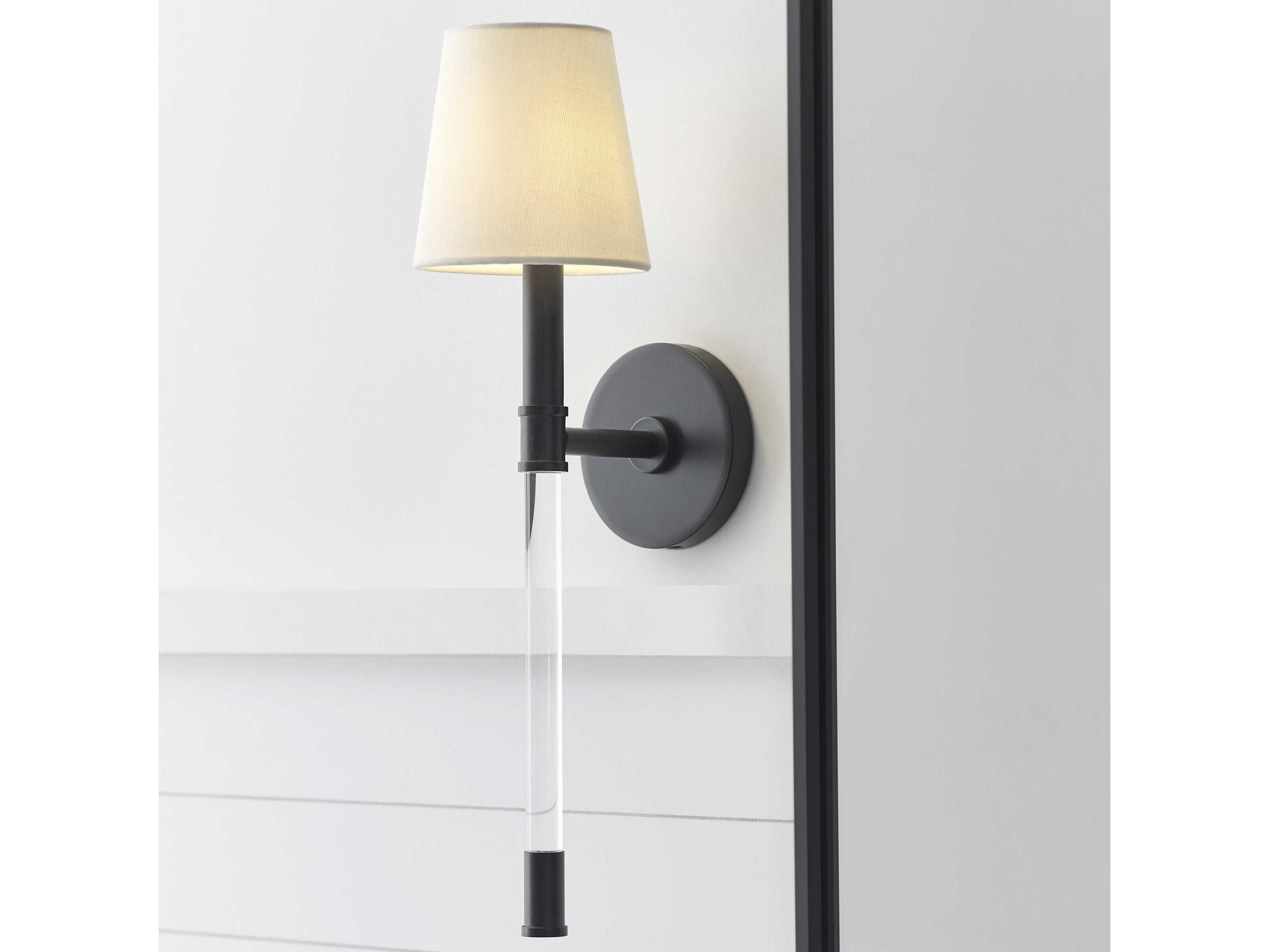 Visual Comfort Studio Hanover 1-Light Aged Iron Black Wall Sconce