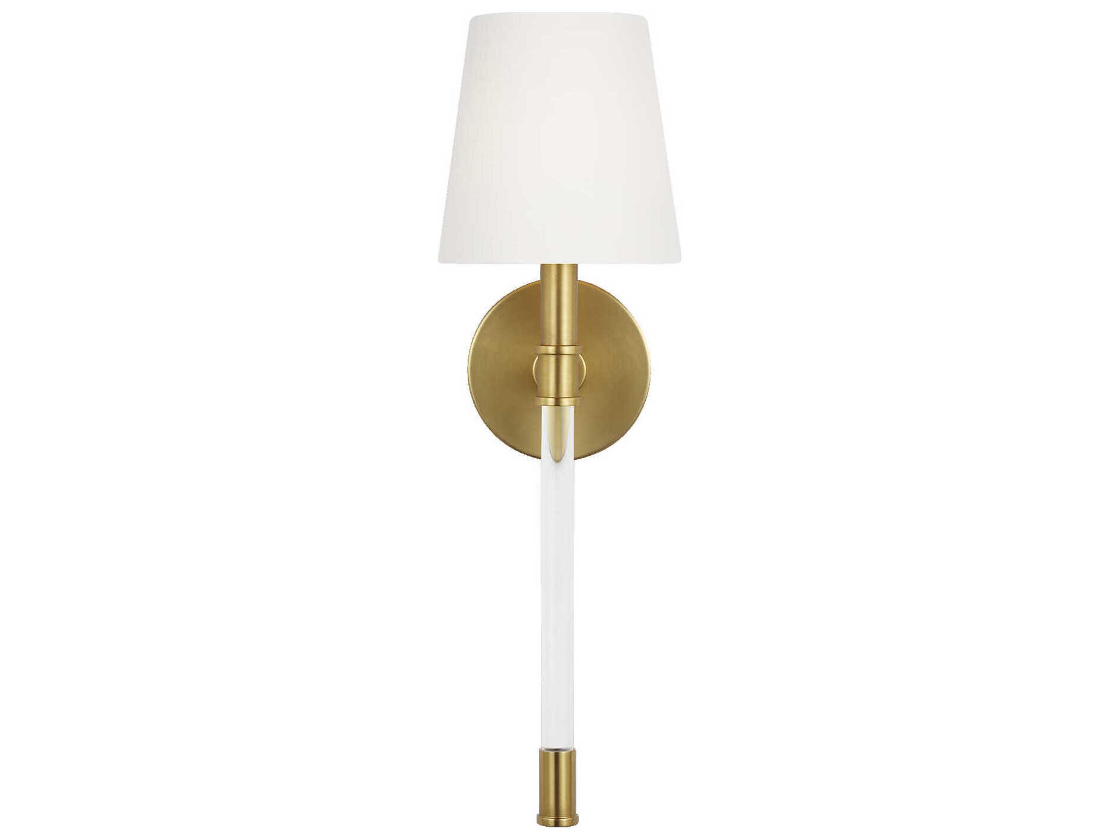 Hanover Wall Sconce Burnished Brass Linen Shade
