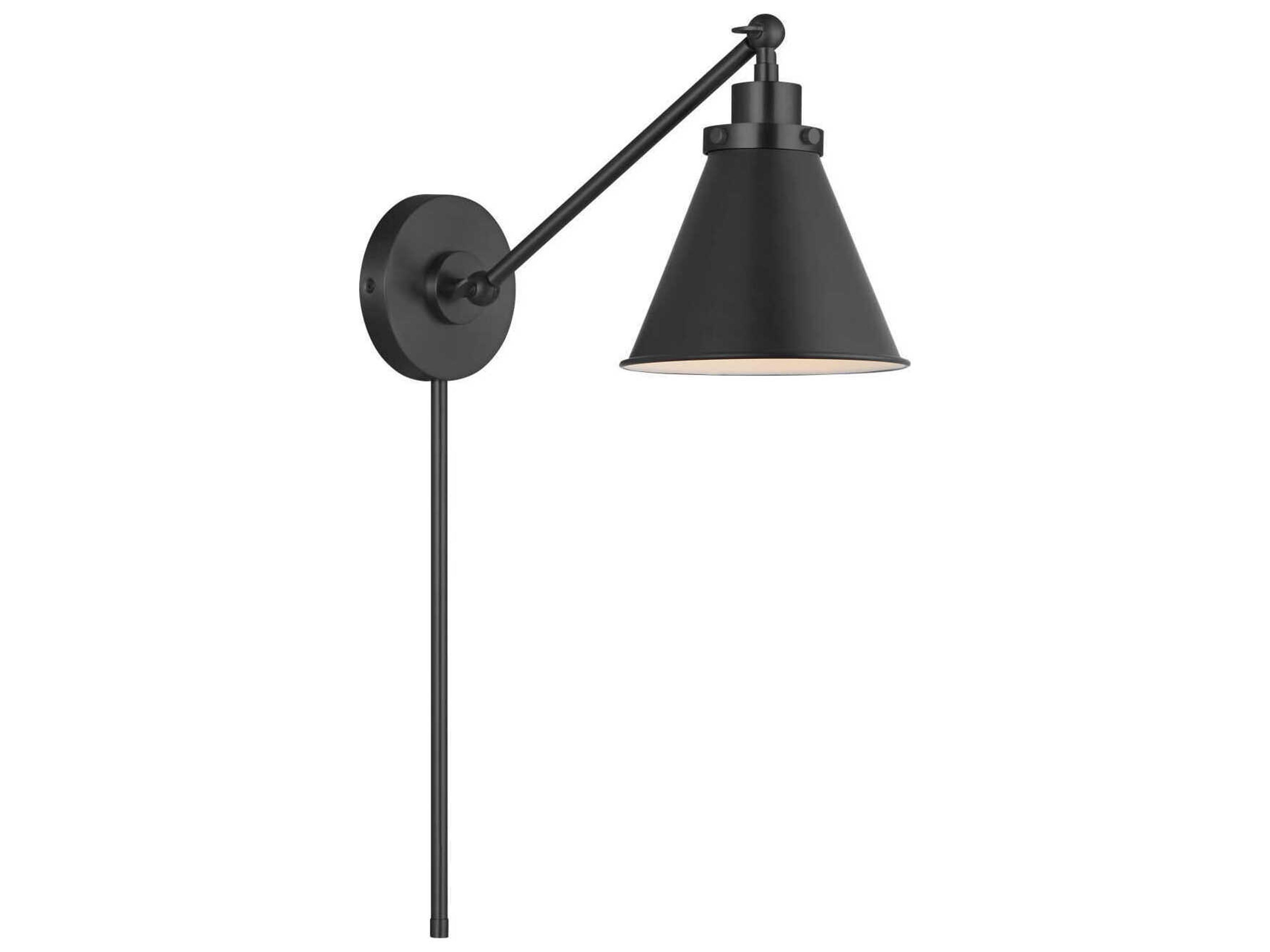 Wellfleet 1-Light Midnight Black Swing Wall Sconce