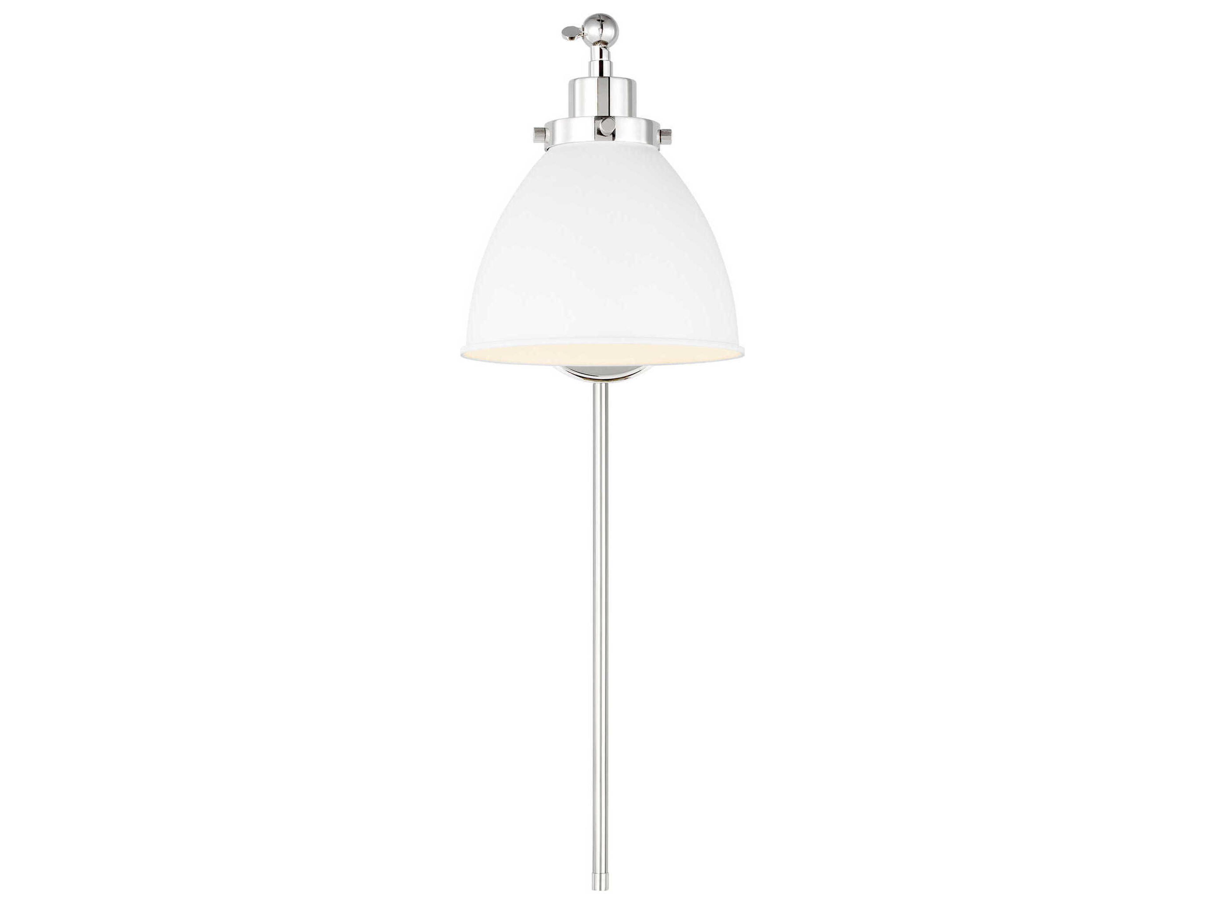Visual Comfort Studio Wellfleet 1-Light Matte White Polished Nickel Swing Wall Sconce