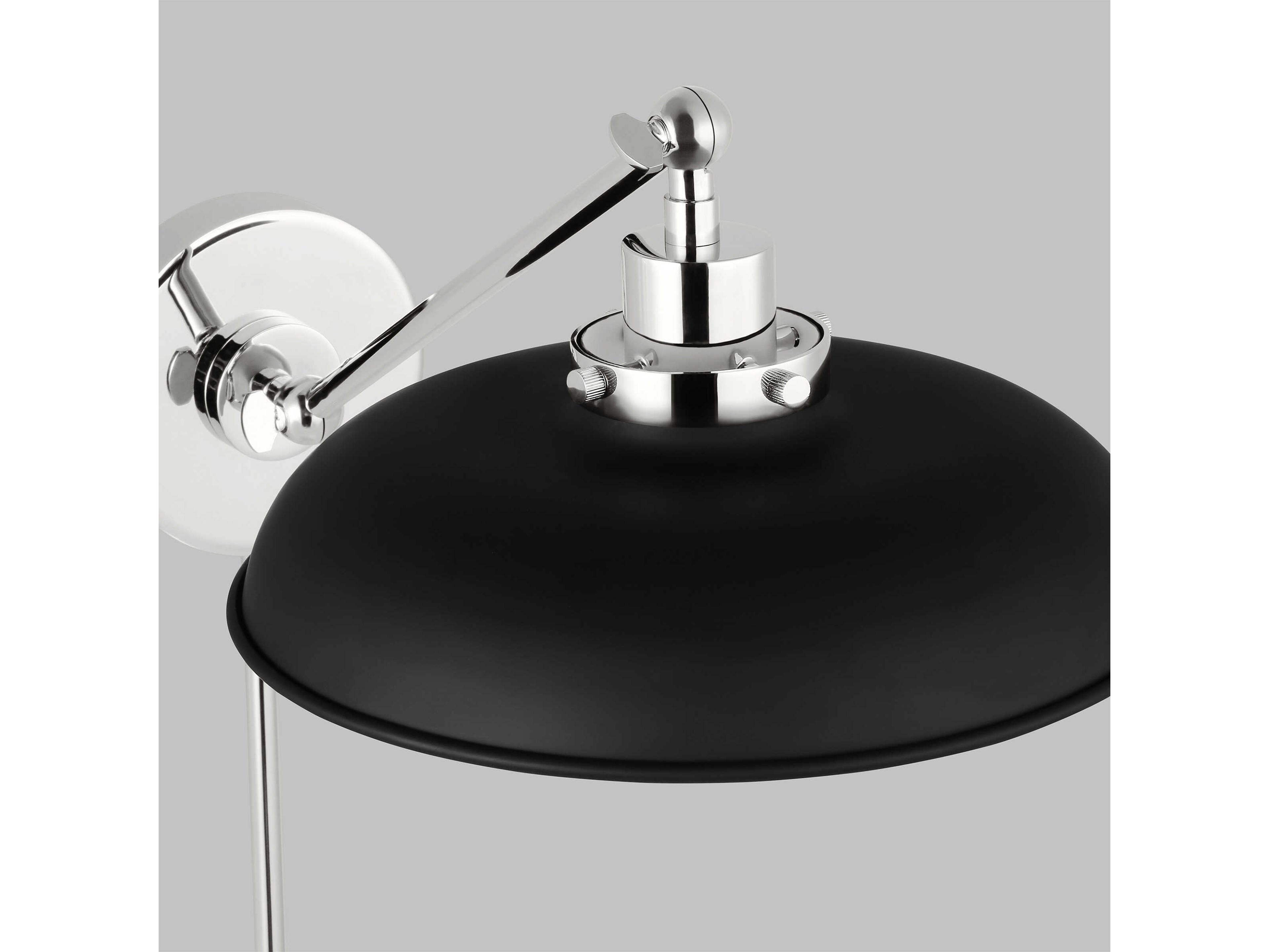 Visual Comfort Studio Wellfleet 1-Light Midnight Black Polished Nickel Swing Wall Sconce