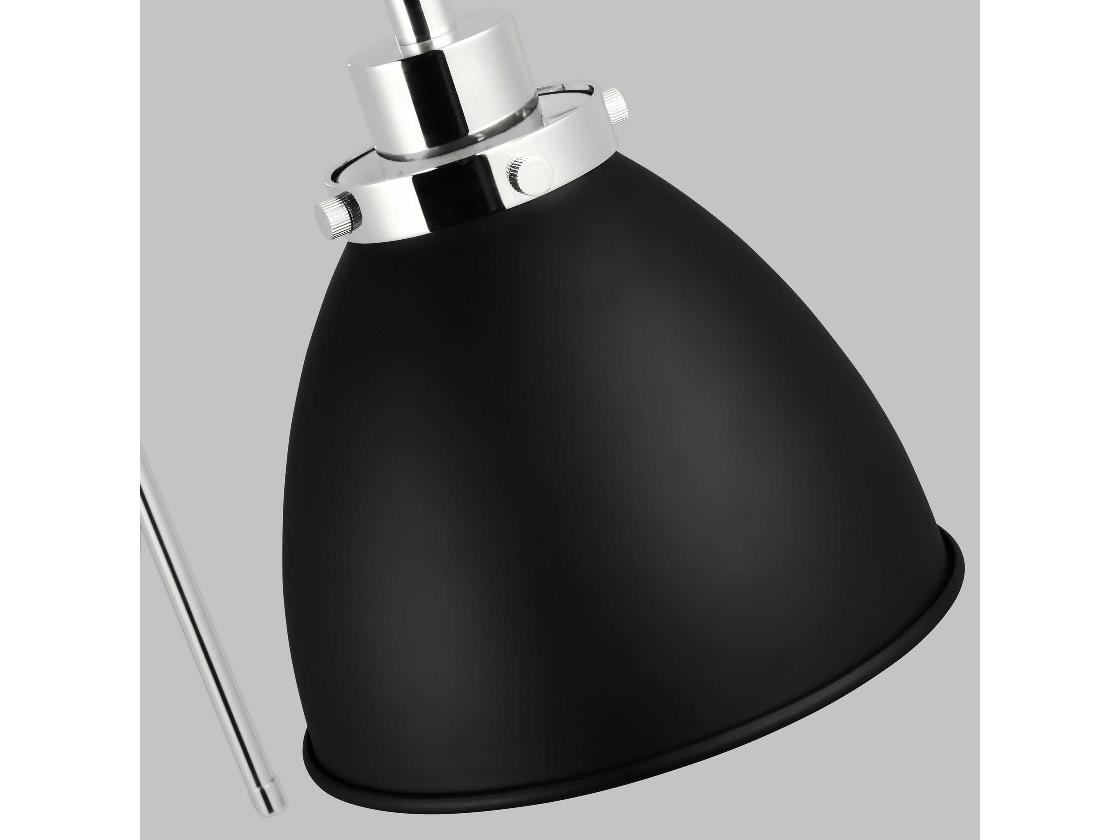 Visual Comfort Studio Wellfleet 1-Light Midnight Black Polished Nickel Swing Wall Sconce