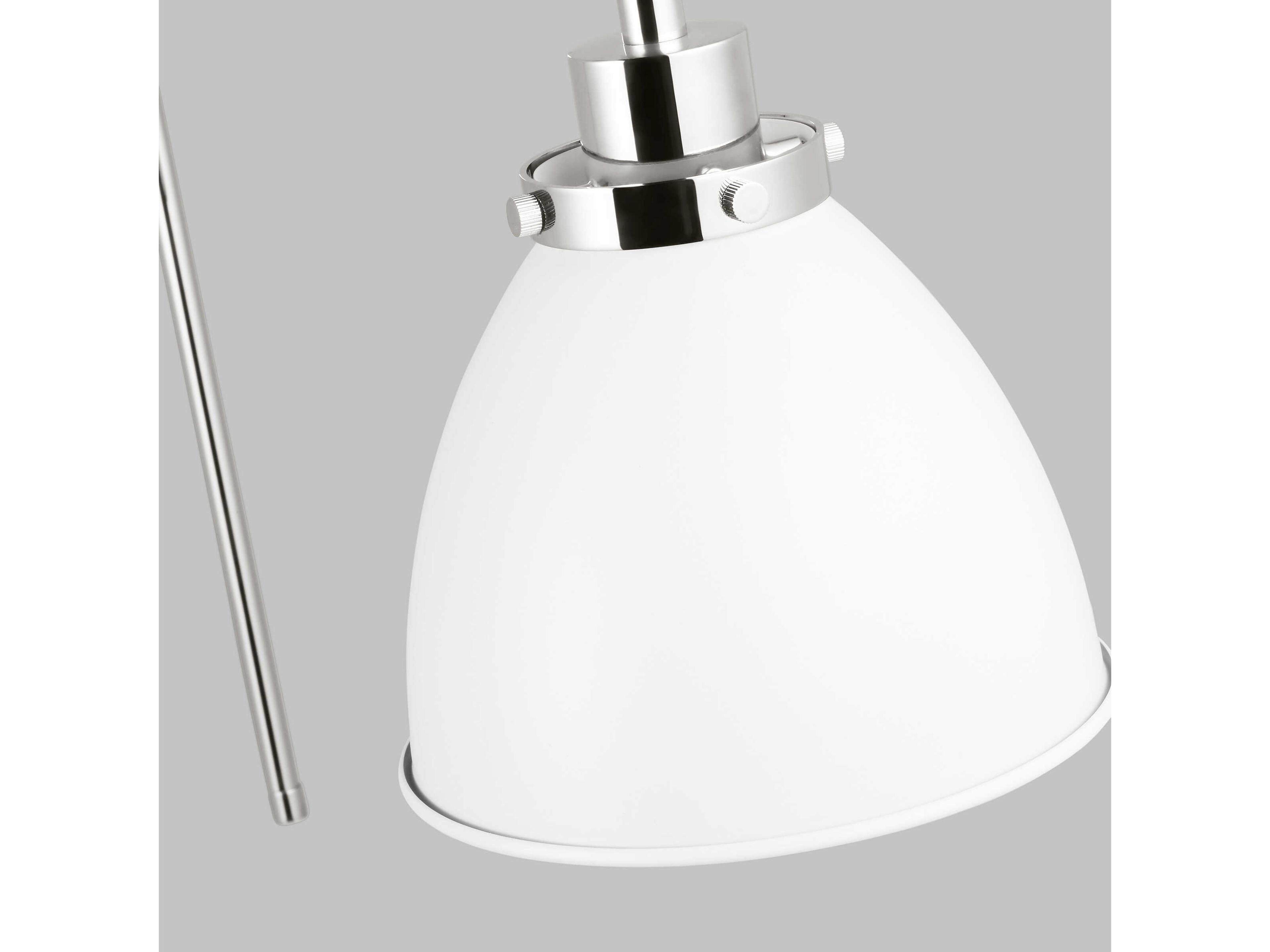 Visual Comfort Studio Wellfleet 1-Light Matte White Polished Nickel Swing Wall Sconce