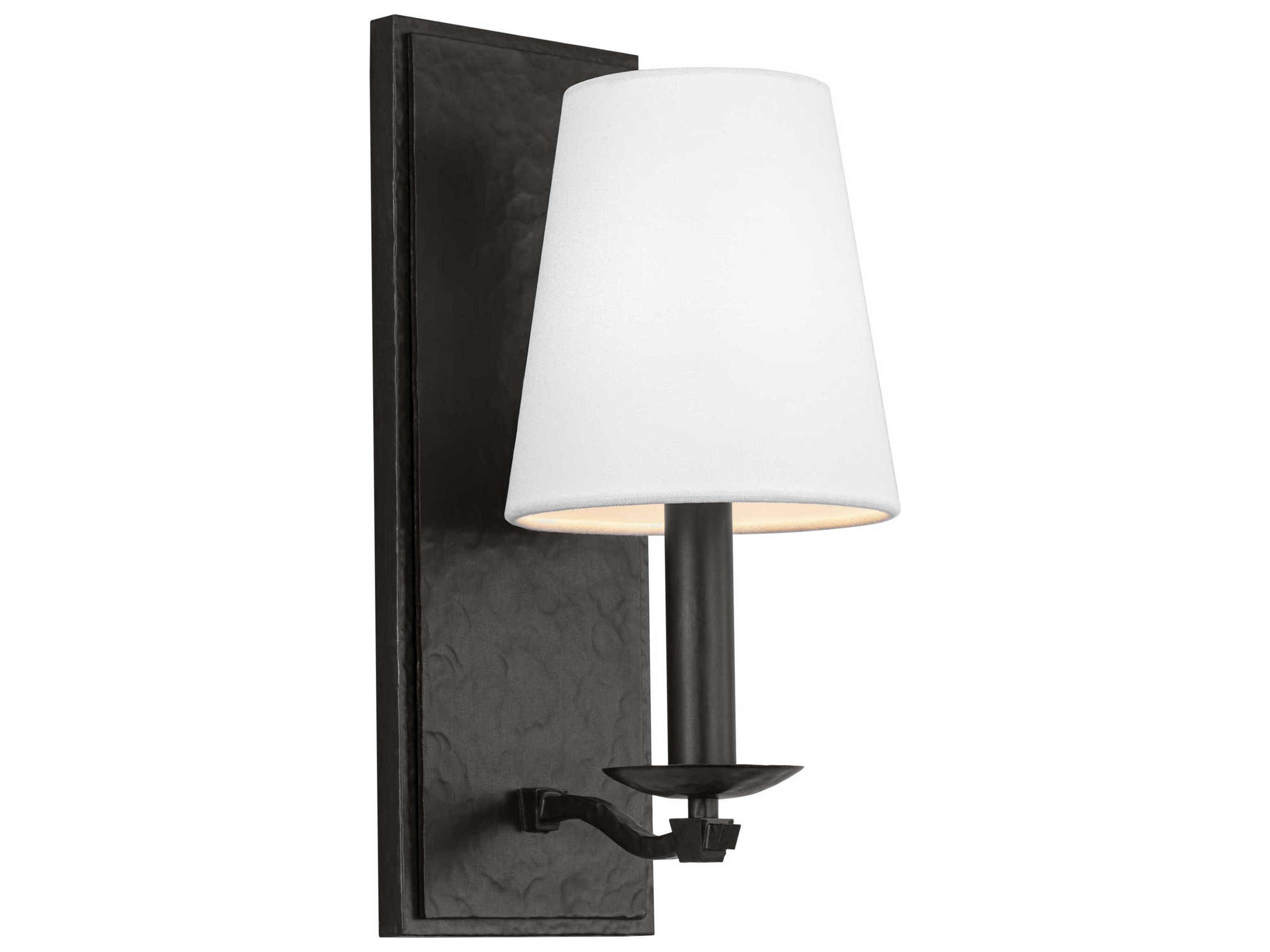 Visual Comfort Studio Wellen 1-Light Aged Iron Black Vanity Light