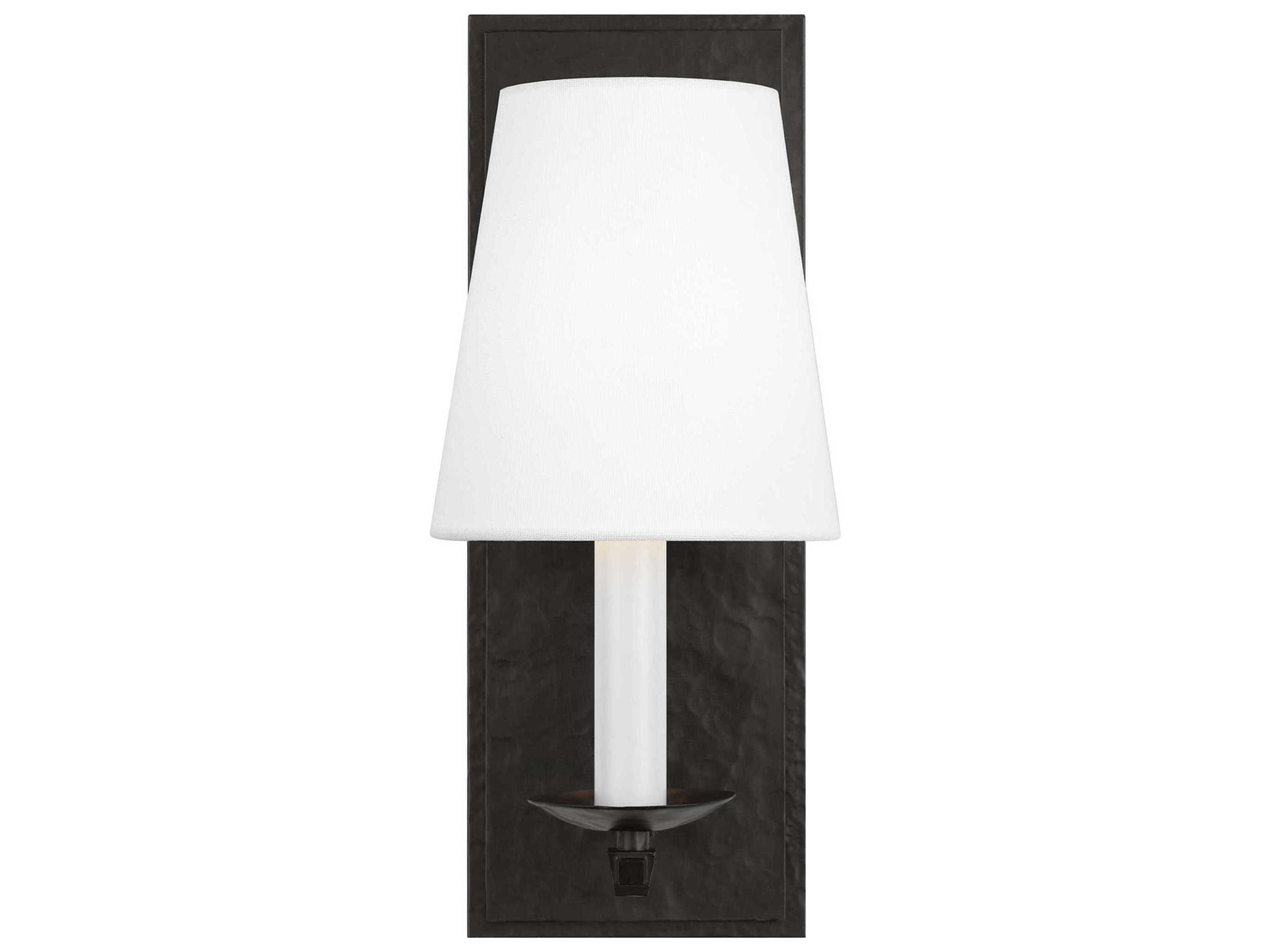 Visual Comfort Studio Wellen 1-Light Aged Iron Black Vanity Light