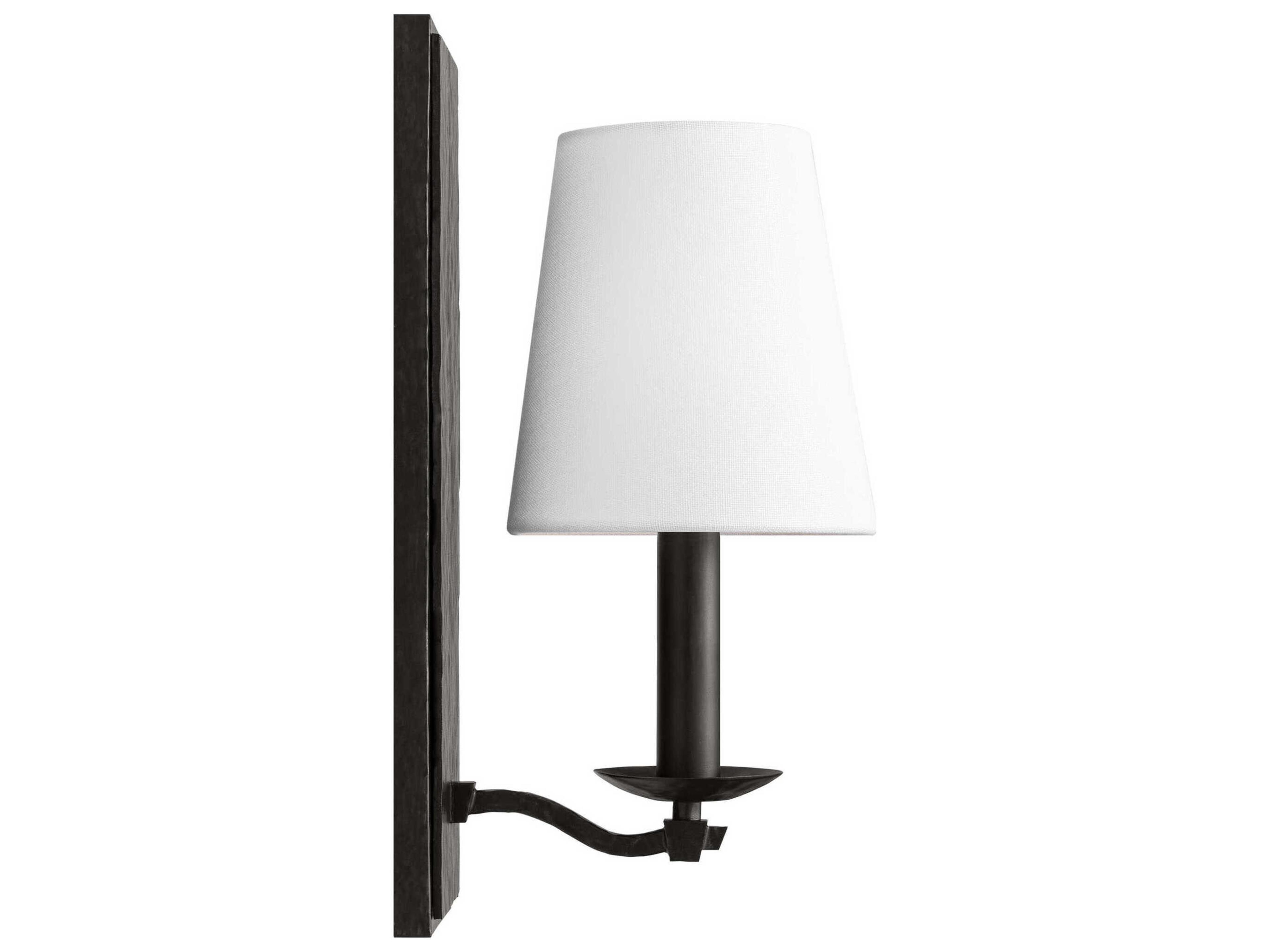 Visual Comfort Studio Wellen 1-Light Aged Iron Black Vanity Light