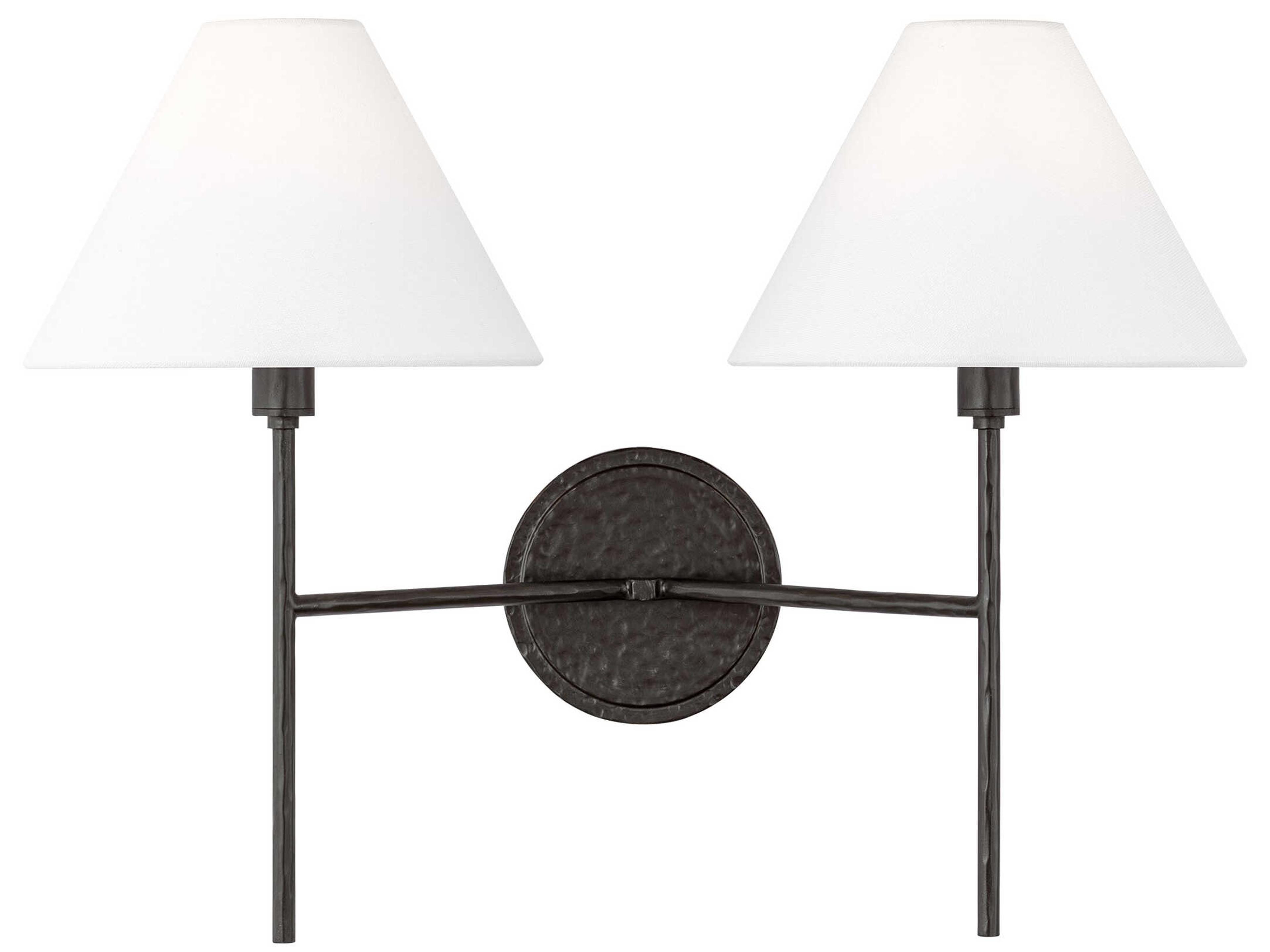 Visual Comfort Studio Ridgewood 2-Light Aged Iron Black Wall Sconce