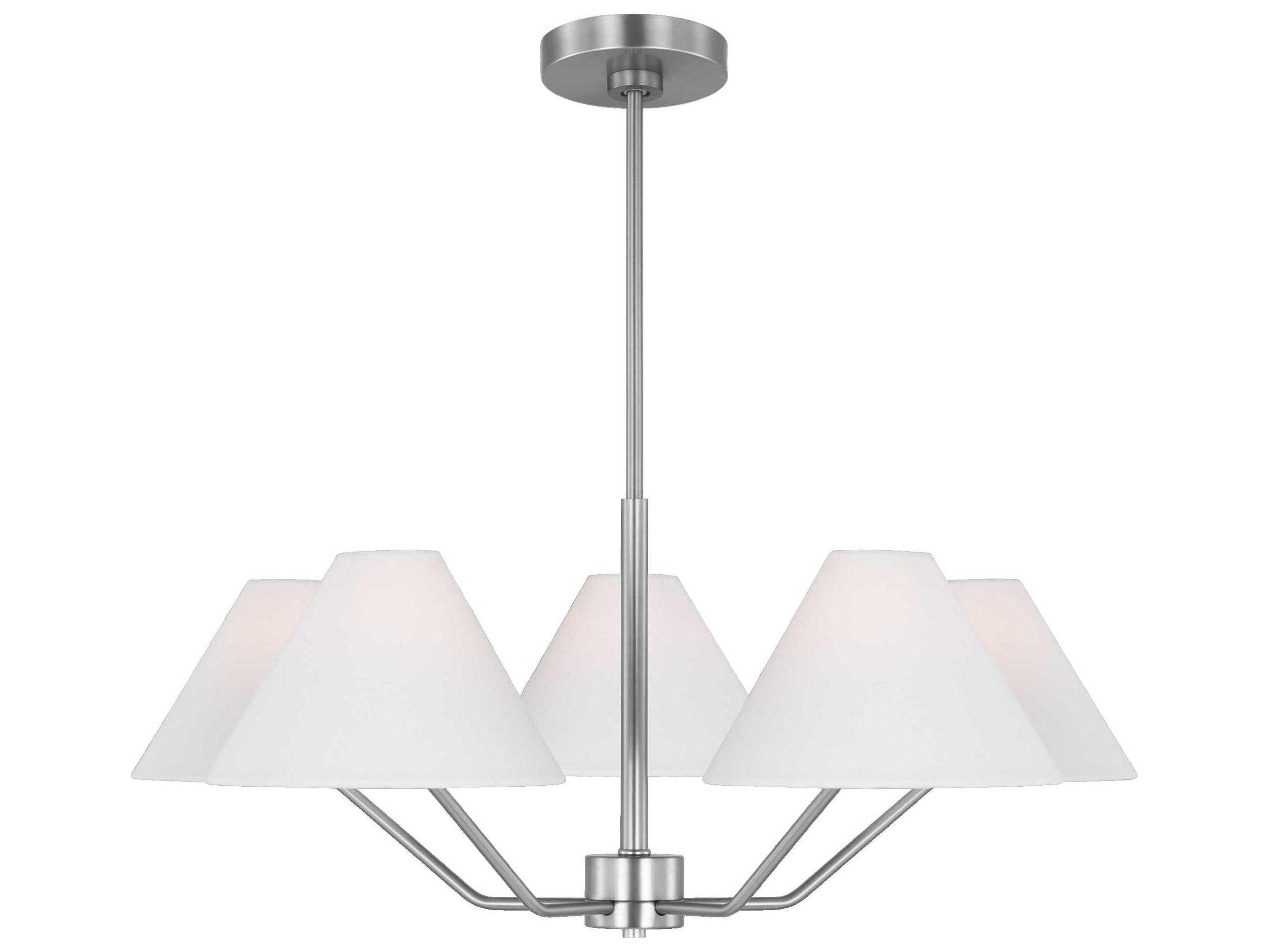 Visual Comfort Studio Burke 5-Light Brushed Steel Chandelier