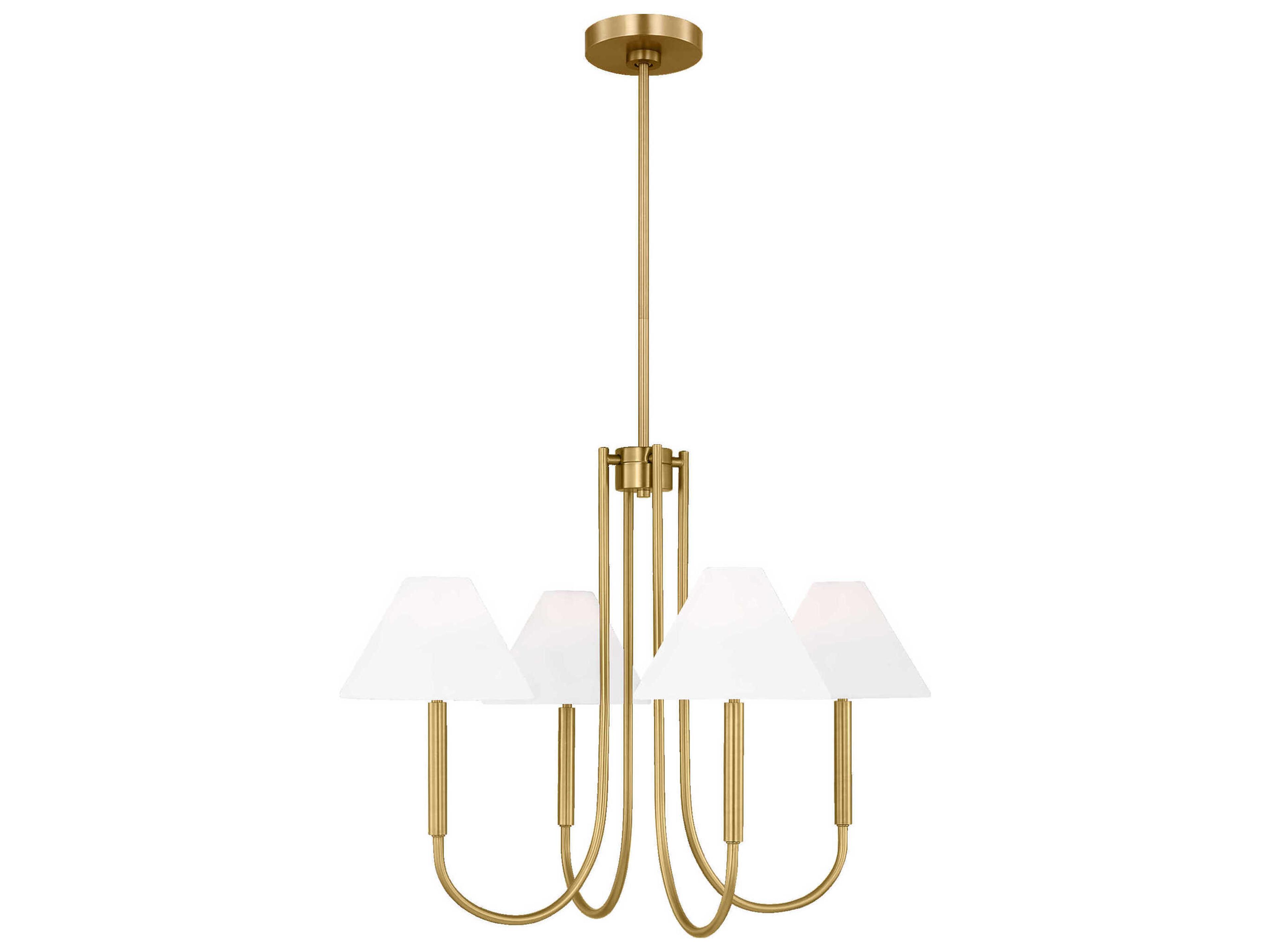 5 Light Chandelier Porteau Satin Brass