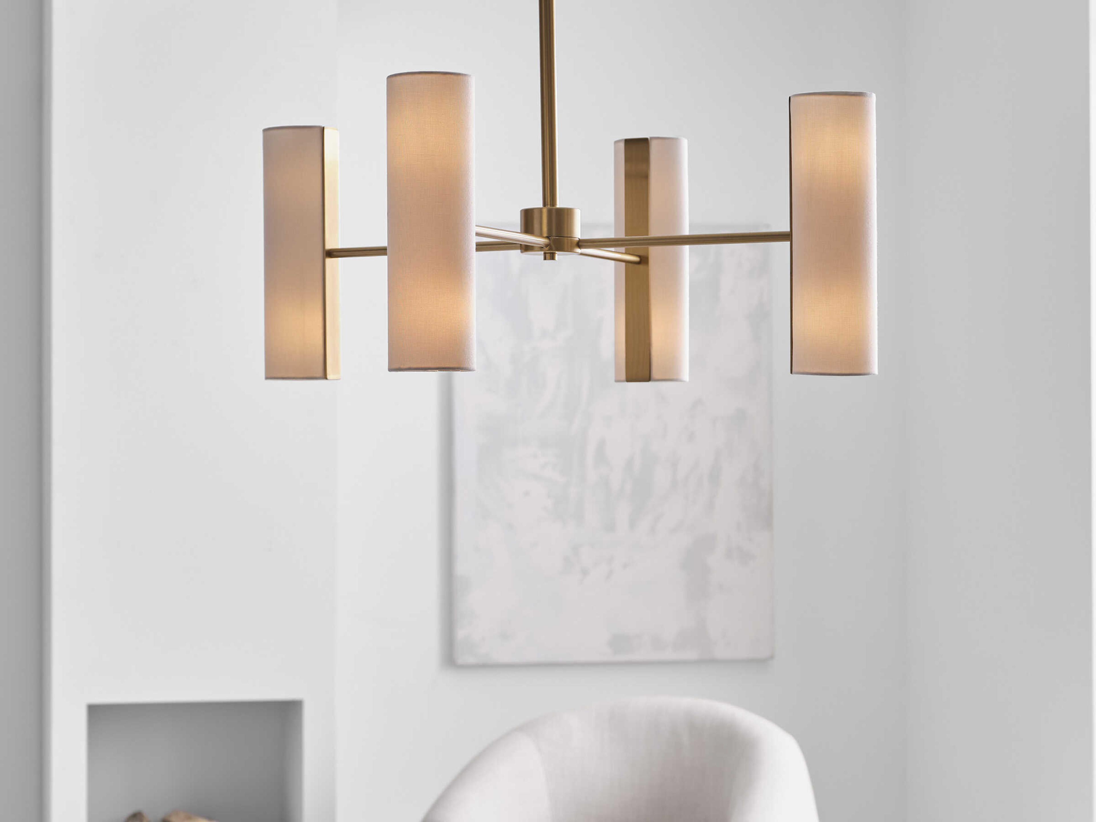 Visual Comfort Studio Capalino 8-Light Satin Brass Cylinder Chandelier