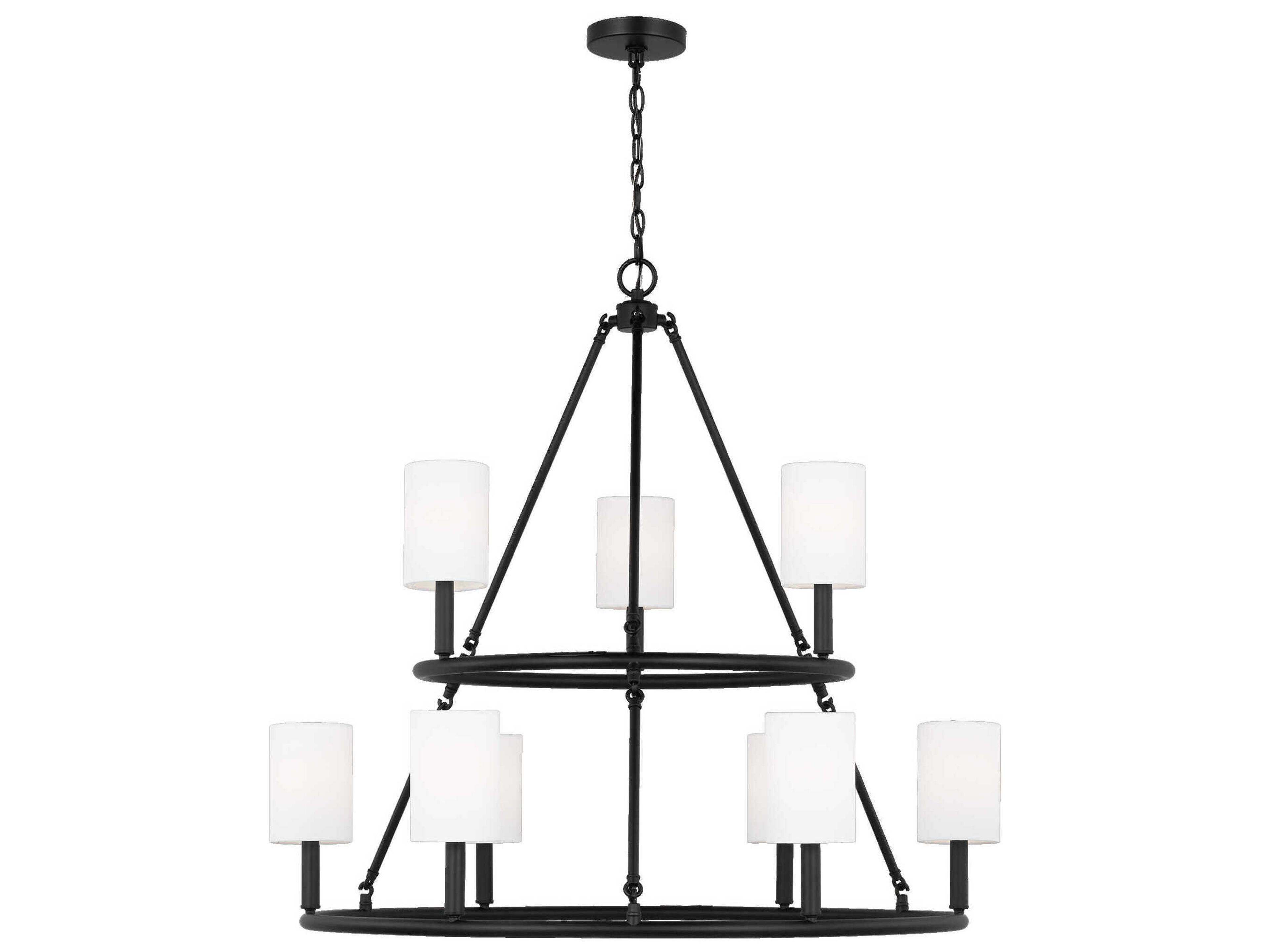 9 Light Chandelier Egmont Midnight Black Wagon Wheel