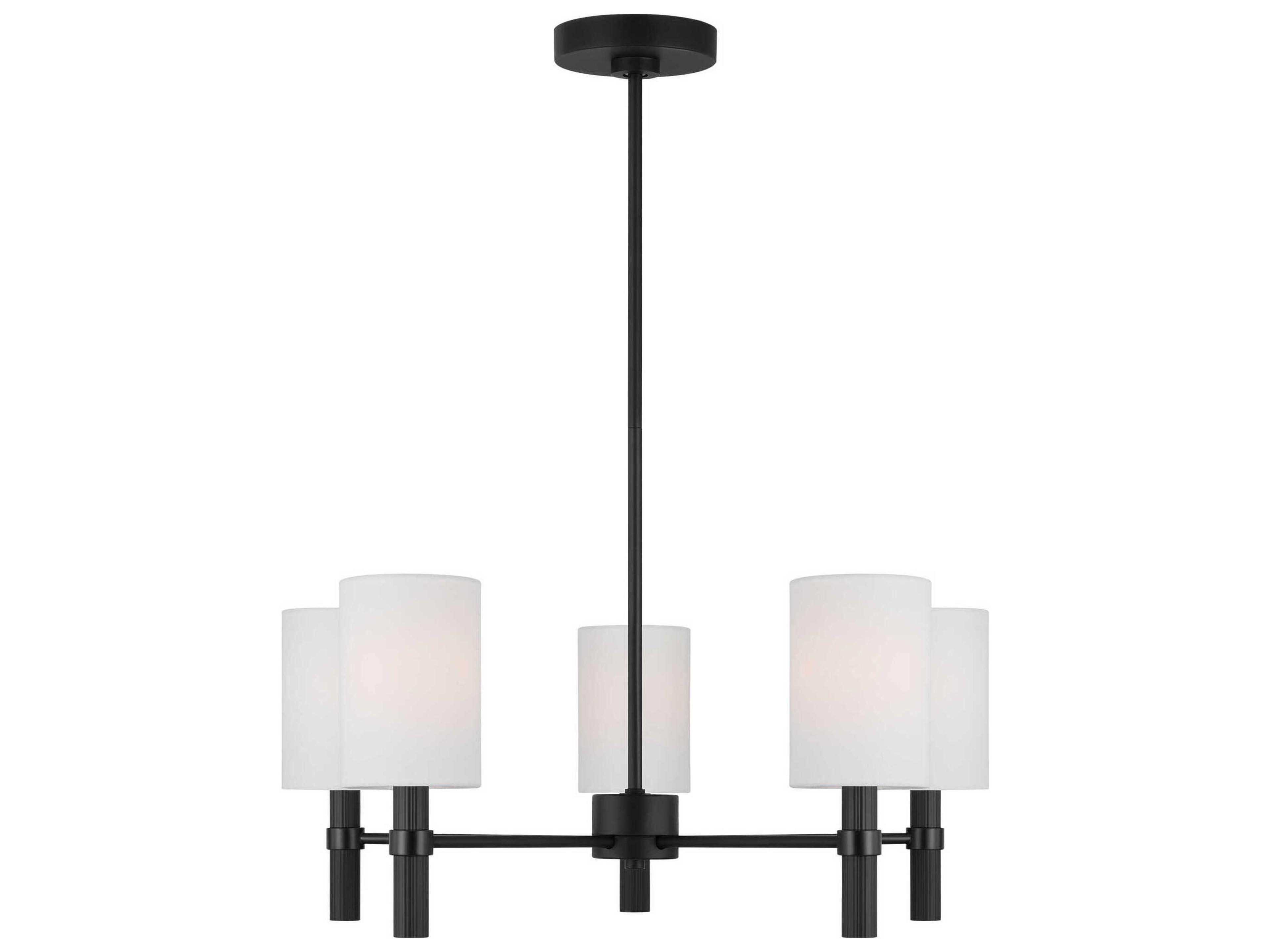 Visual Comfort Studio Manor 5-Light Midnight Black Cylinder Chandelier