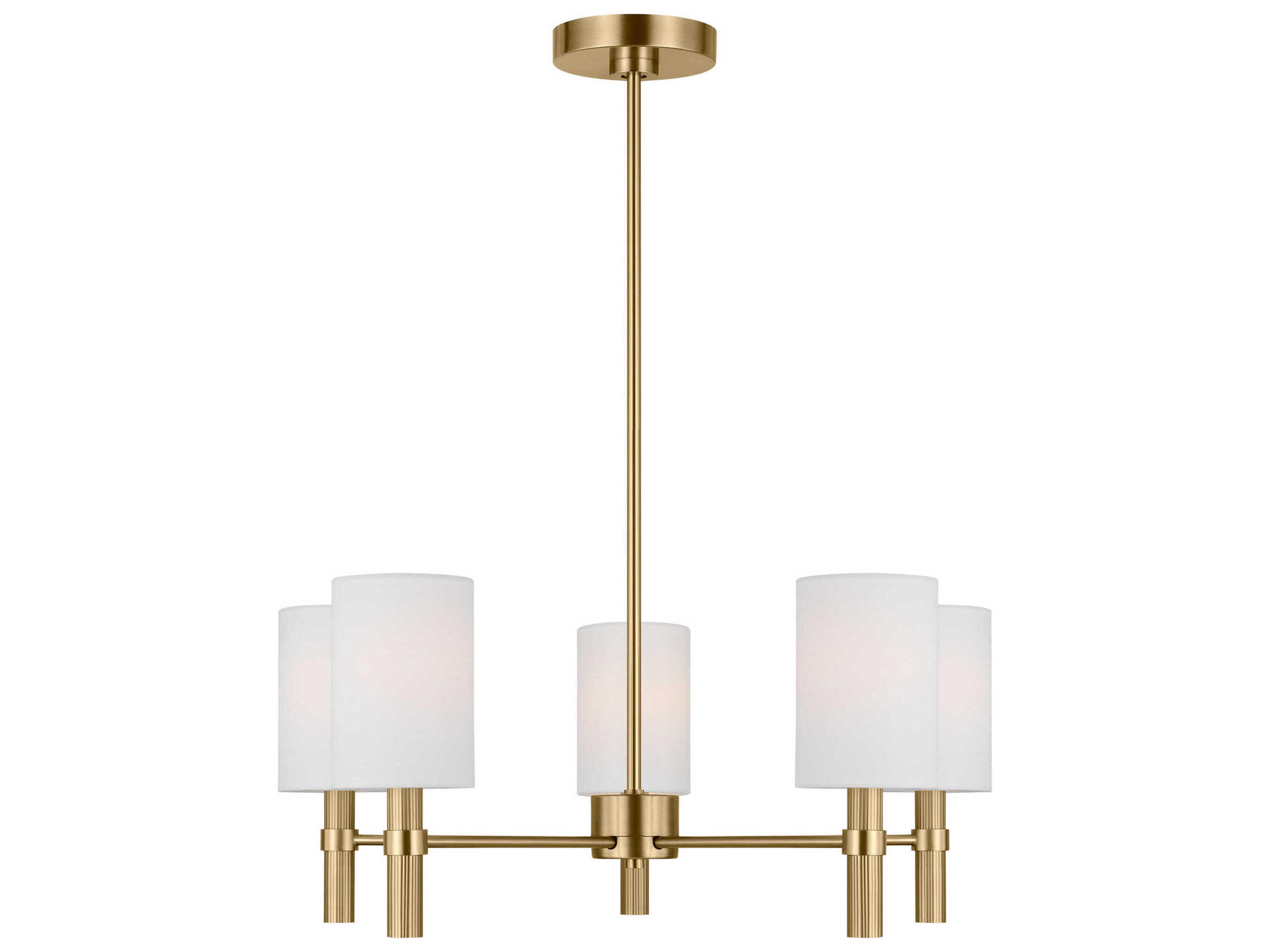Visual Comfort Studio Manor 5-Light Satin Brass Cylinder Chandelier