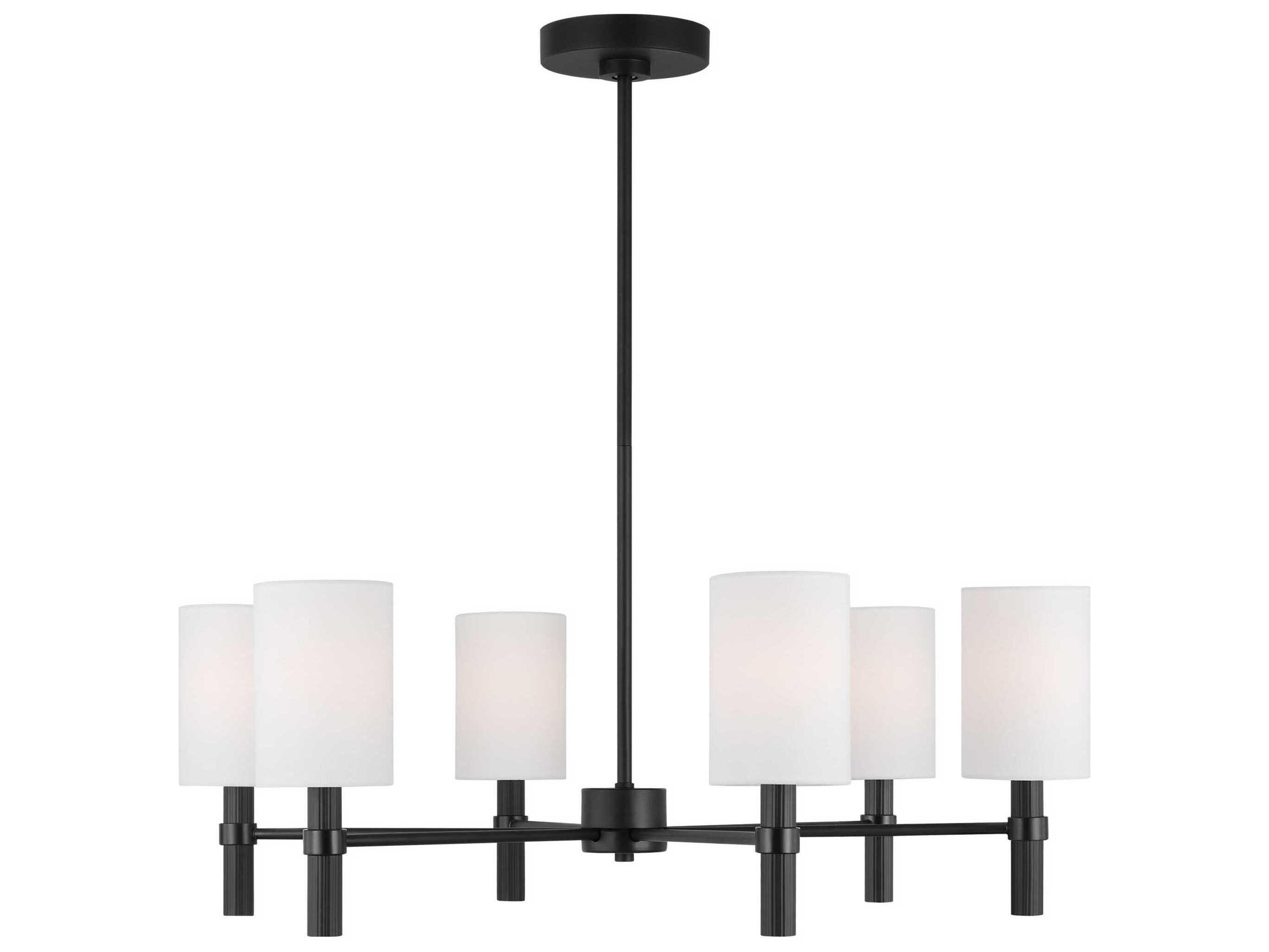 Visual Comfort Studio Manor 6-Light Midnight Black Cylinder Chandelier