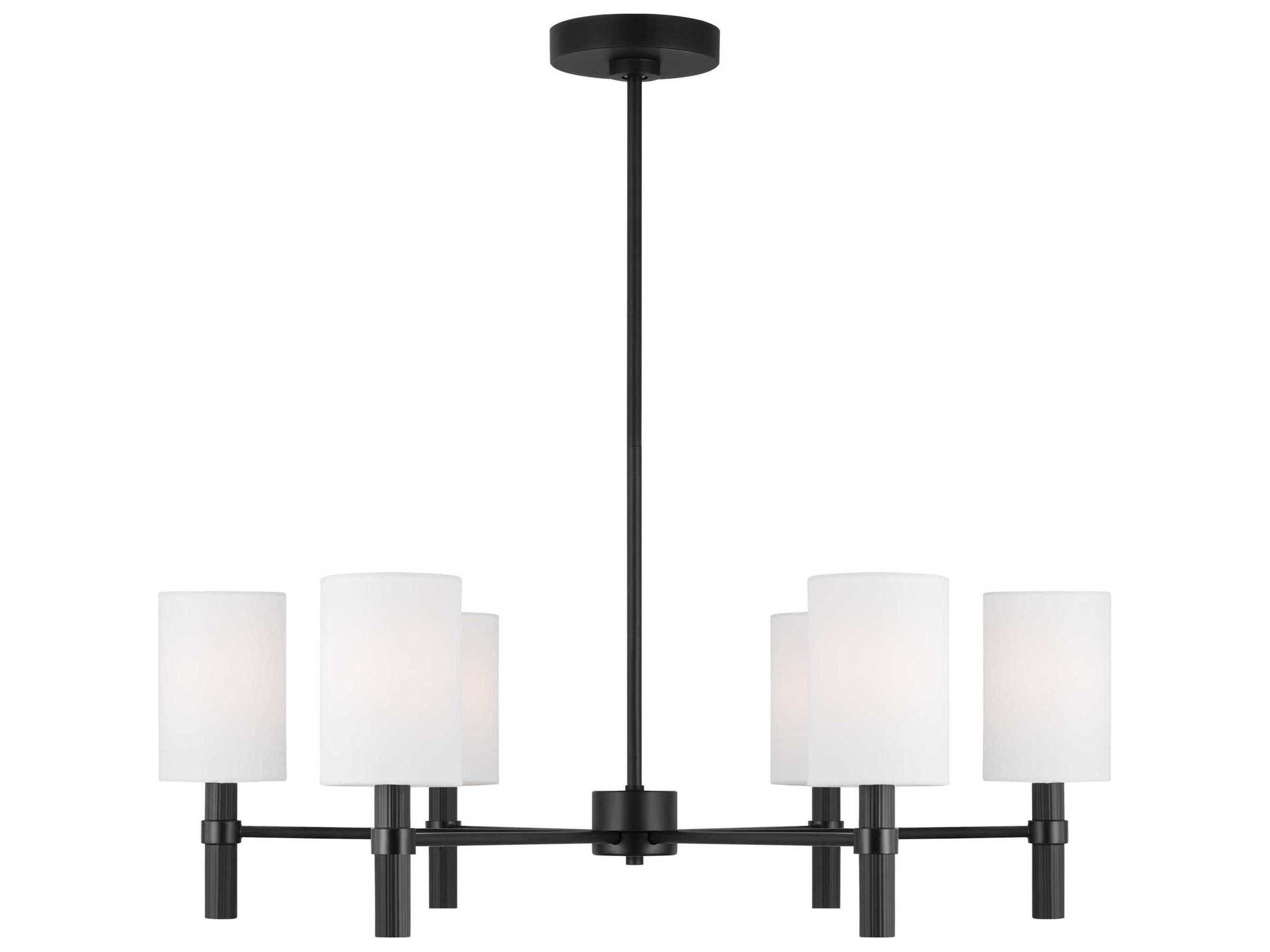 Visual Comfort Studio Manor 6-Light Midnight Black Cylinder Chandelier