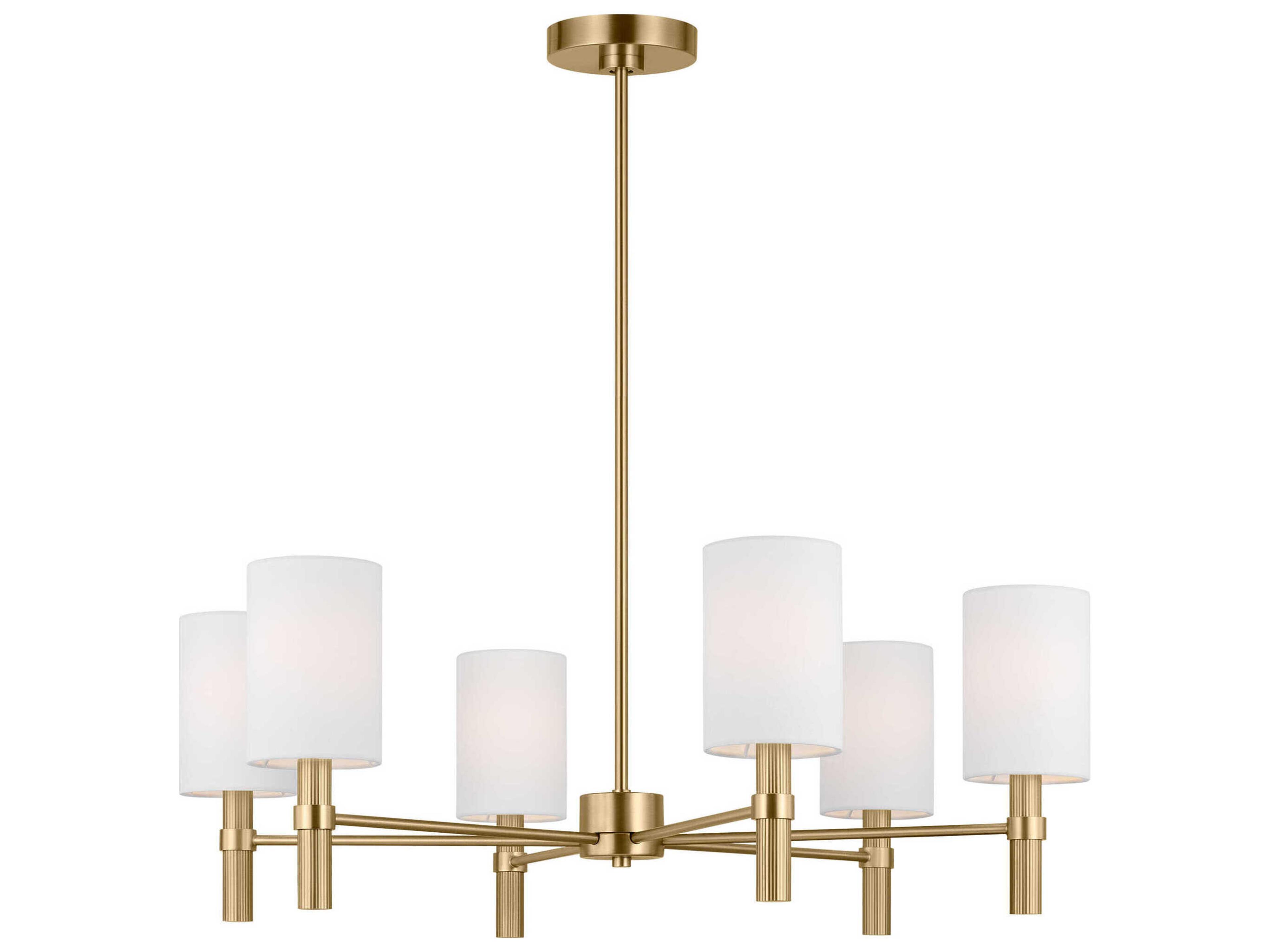 Chandelier Manor 6 Light Satin Brass