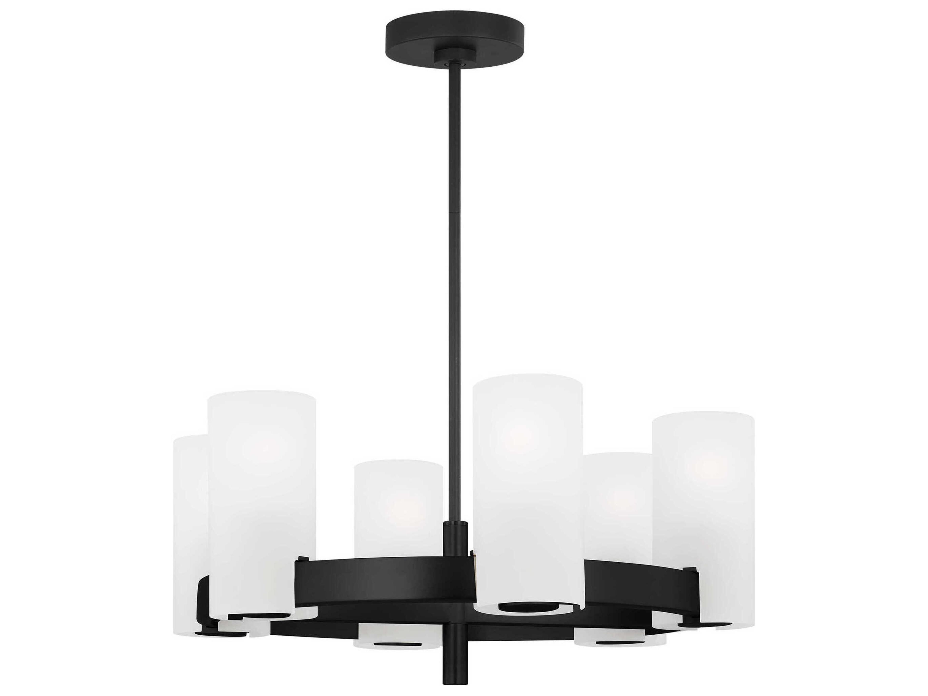 Visual Comfort Studio Rhode 6-Light Midnight Black Cylinder Chandelier