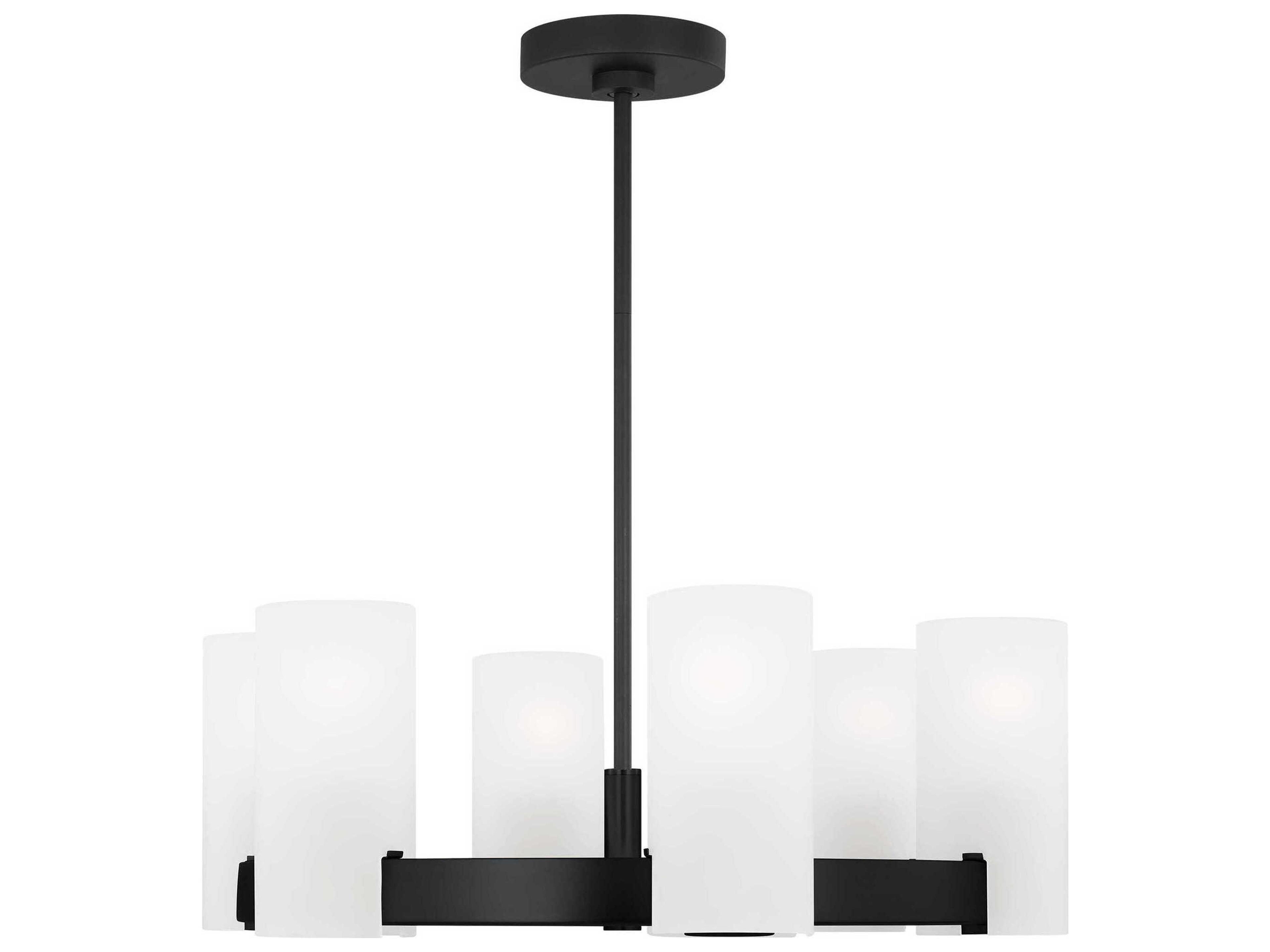 Visual Comfort Studio Rhode 6-Light Midnight Black Cylinder Chandelier