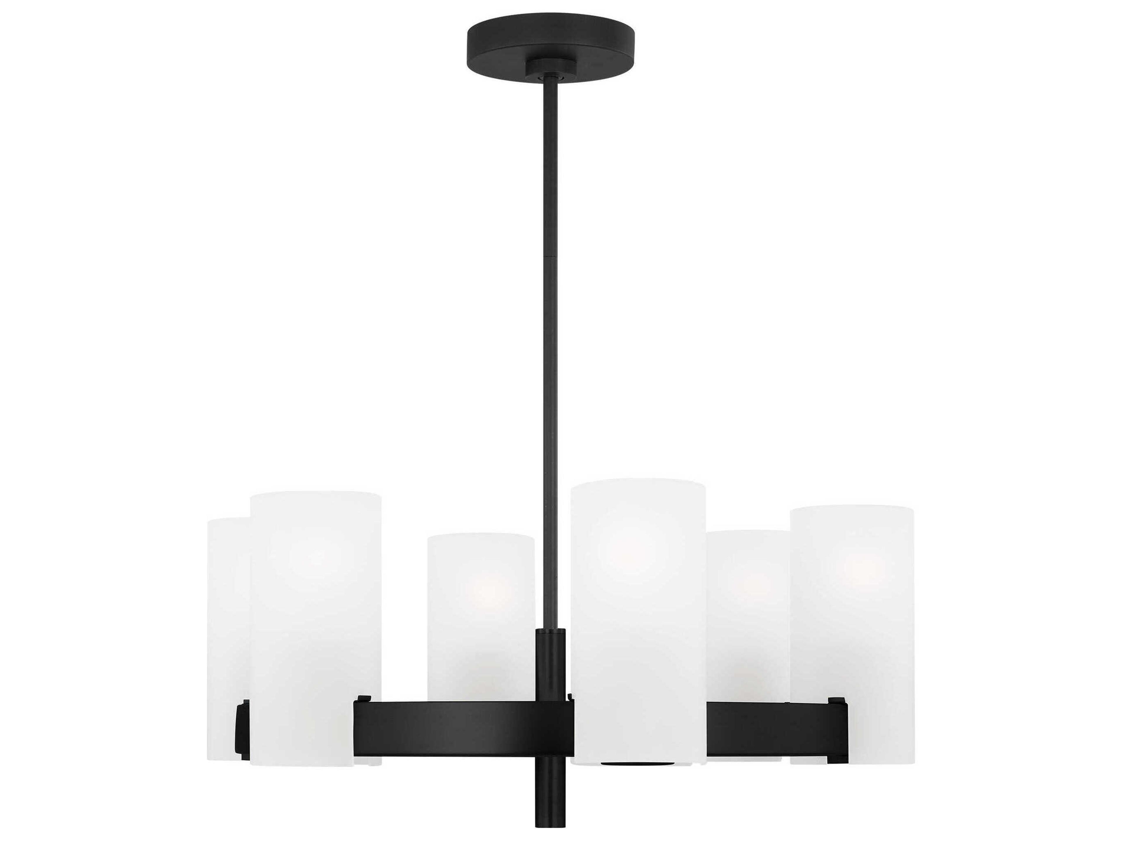 Visual Comfort Studio Rhode 6-Light Midnight Black Cylinder Chandelier