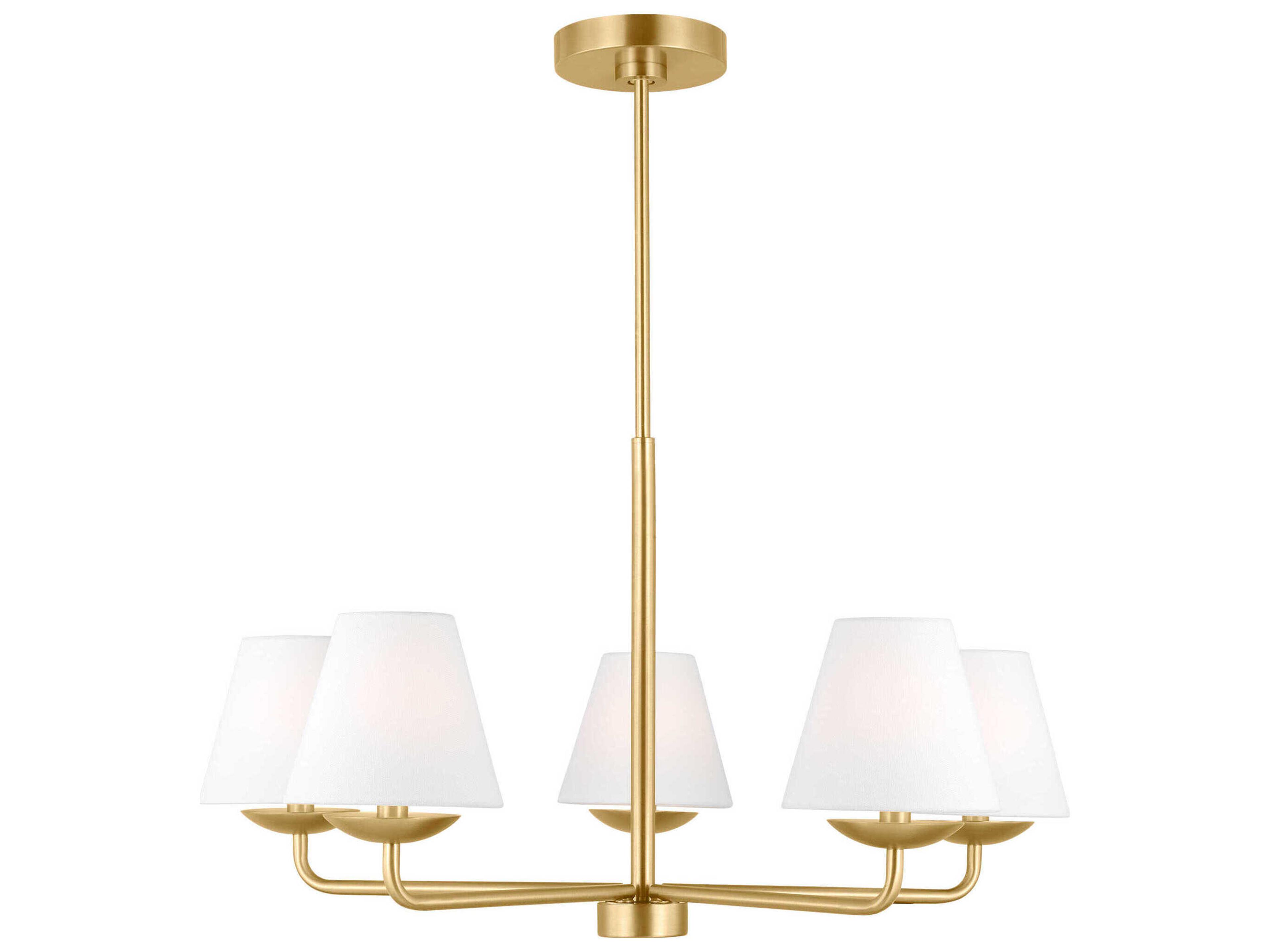 Visual Comfort Studio Albion 5-Light Satin Brass Empire Chandelier