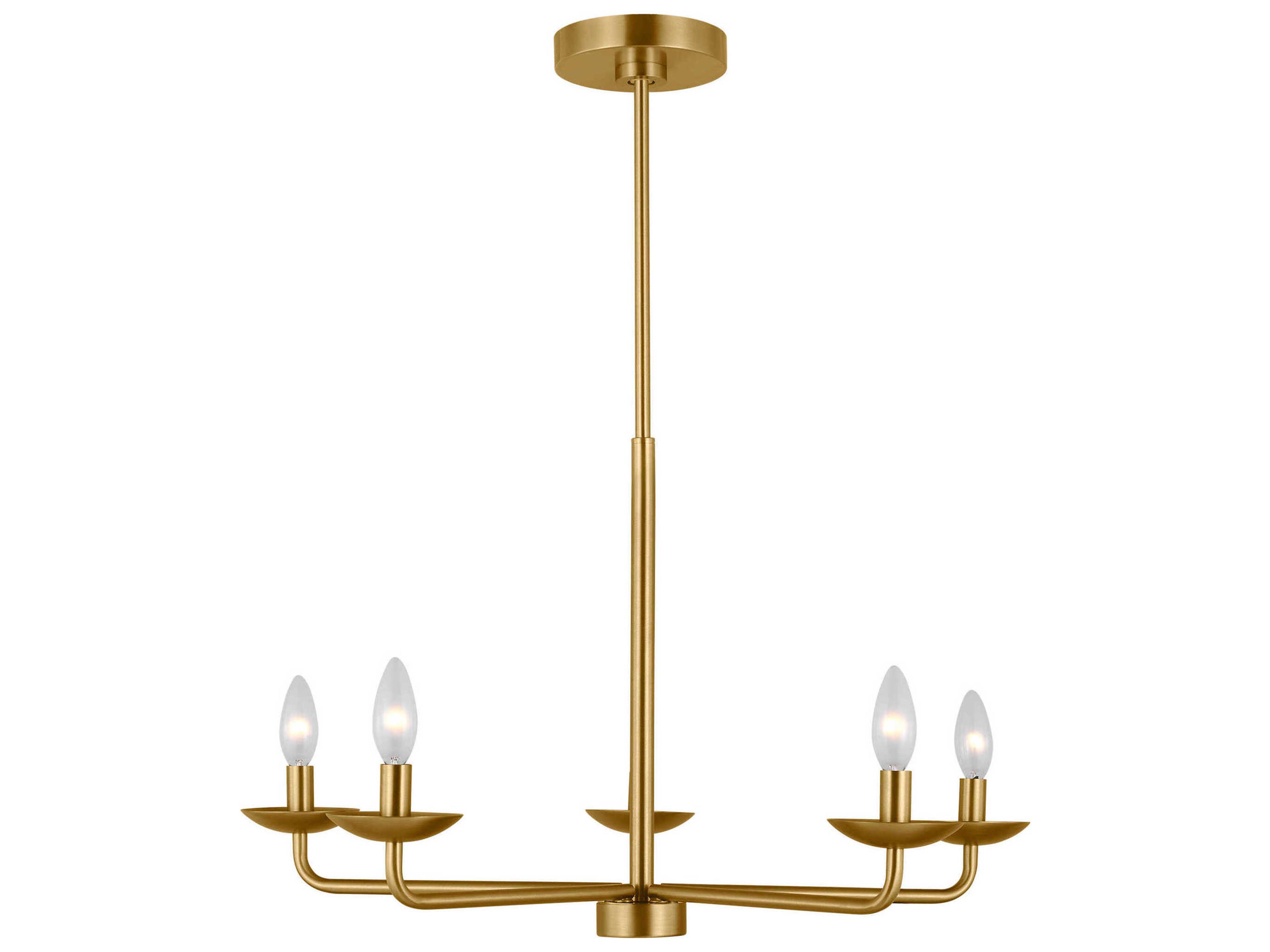 Visual Comfort Studio Albion 5-Light Satin Brass Empire Chandelier
