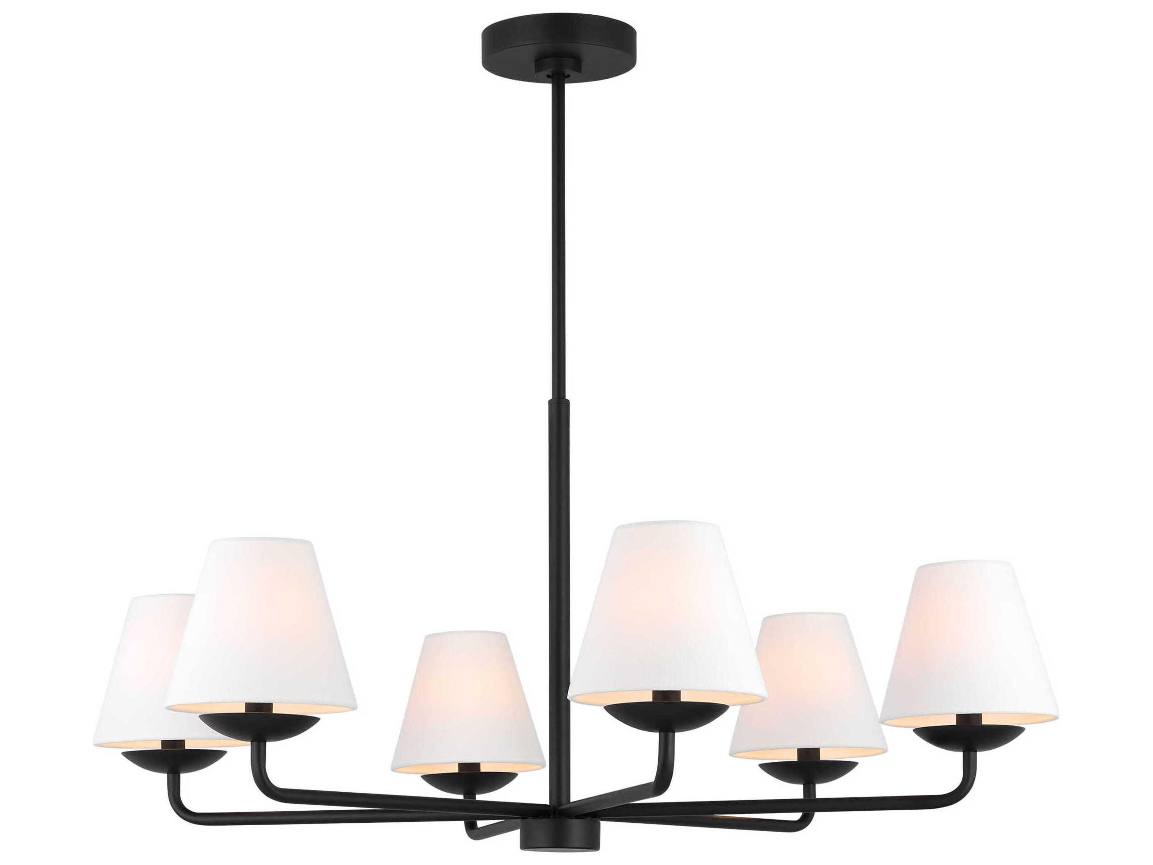 Large Chandelier Albion Midnight Black 6 Light