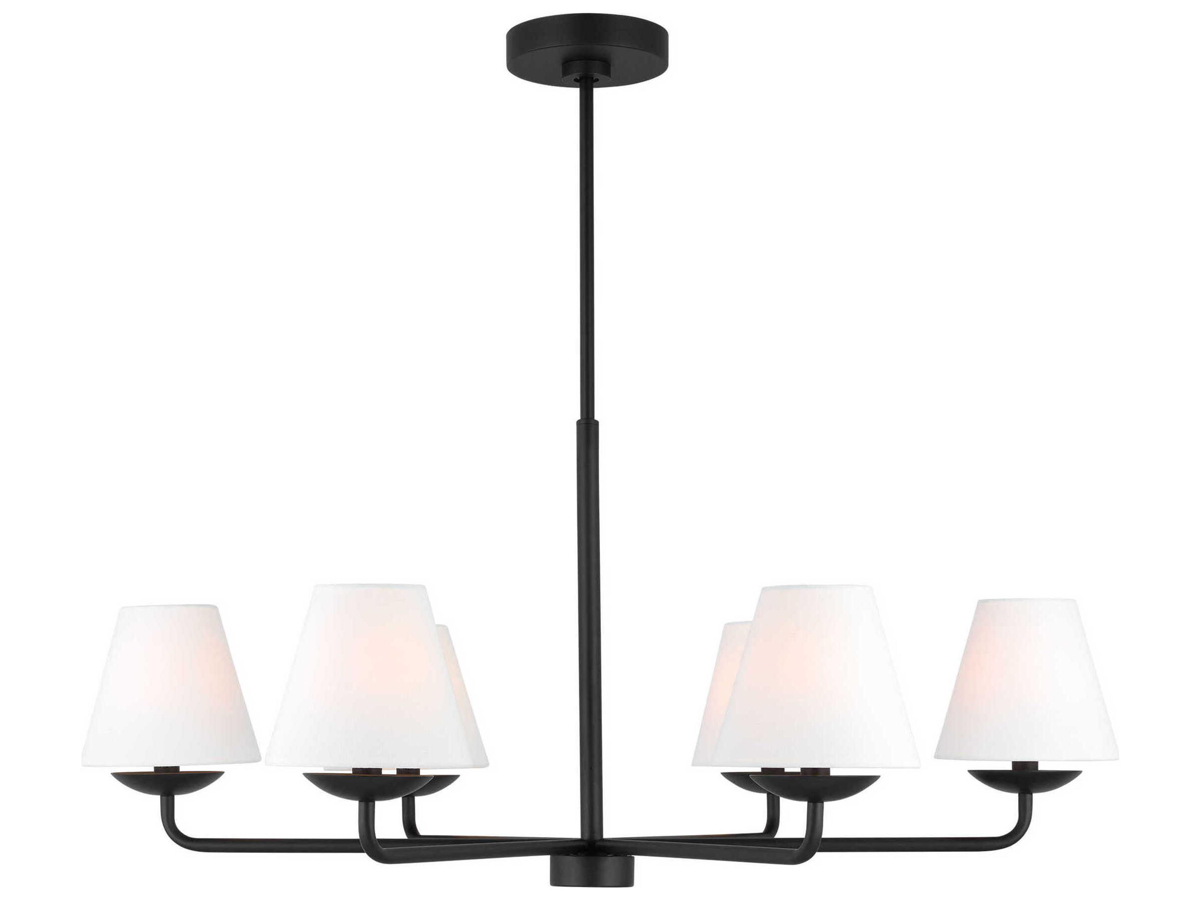 Visual Comfort Studio Albion 6-Light Midnight Black Empire Chandelier