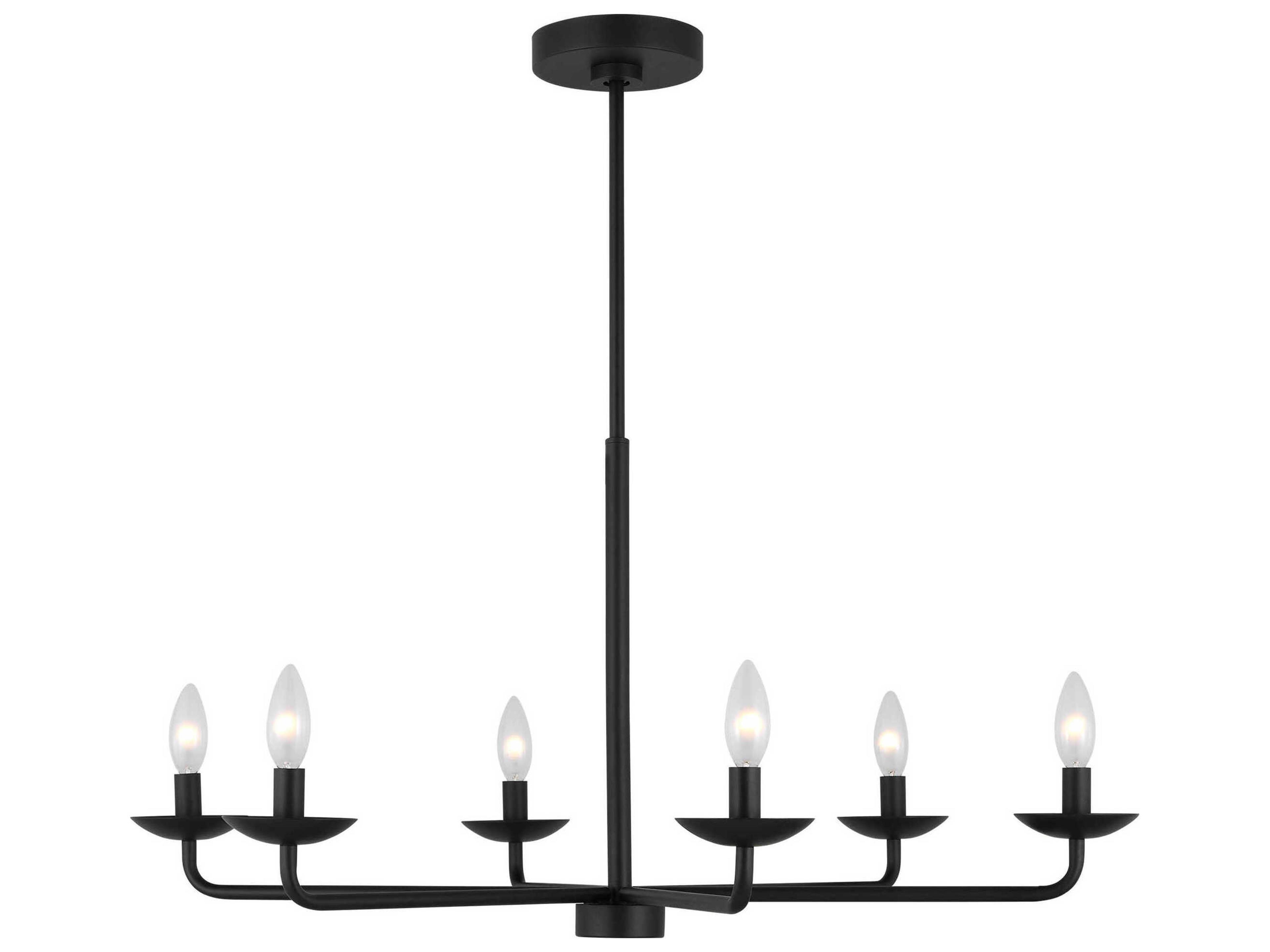 Visual Comfort Studio Albion 6-Light Midnight Black Empire Chandelier