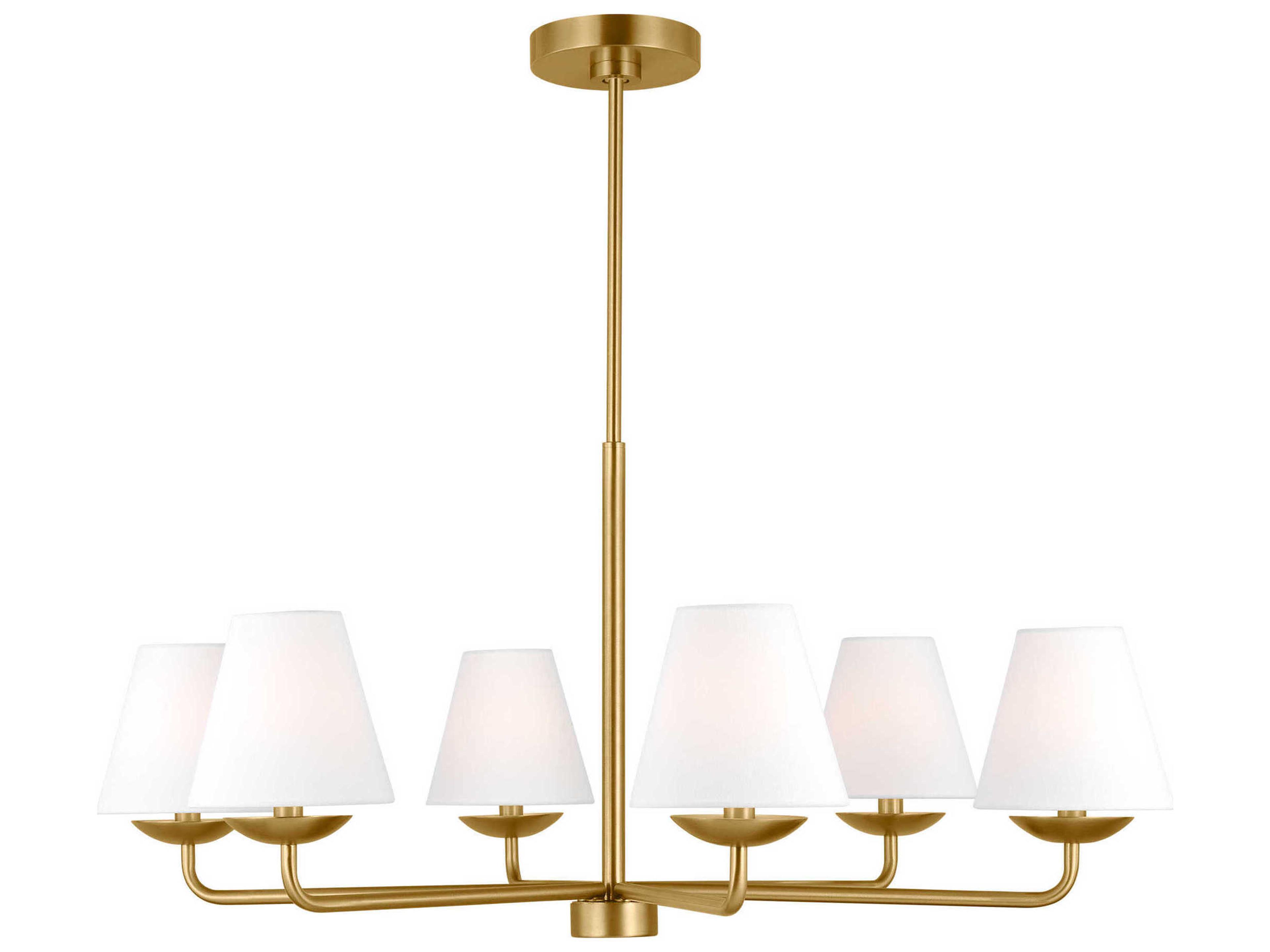 Visual Comfort Studio Albion 6-Light Satin Brass Empire Chandelier