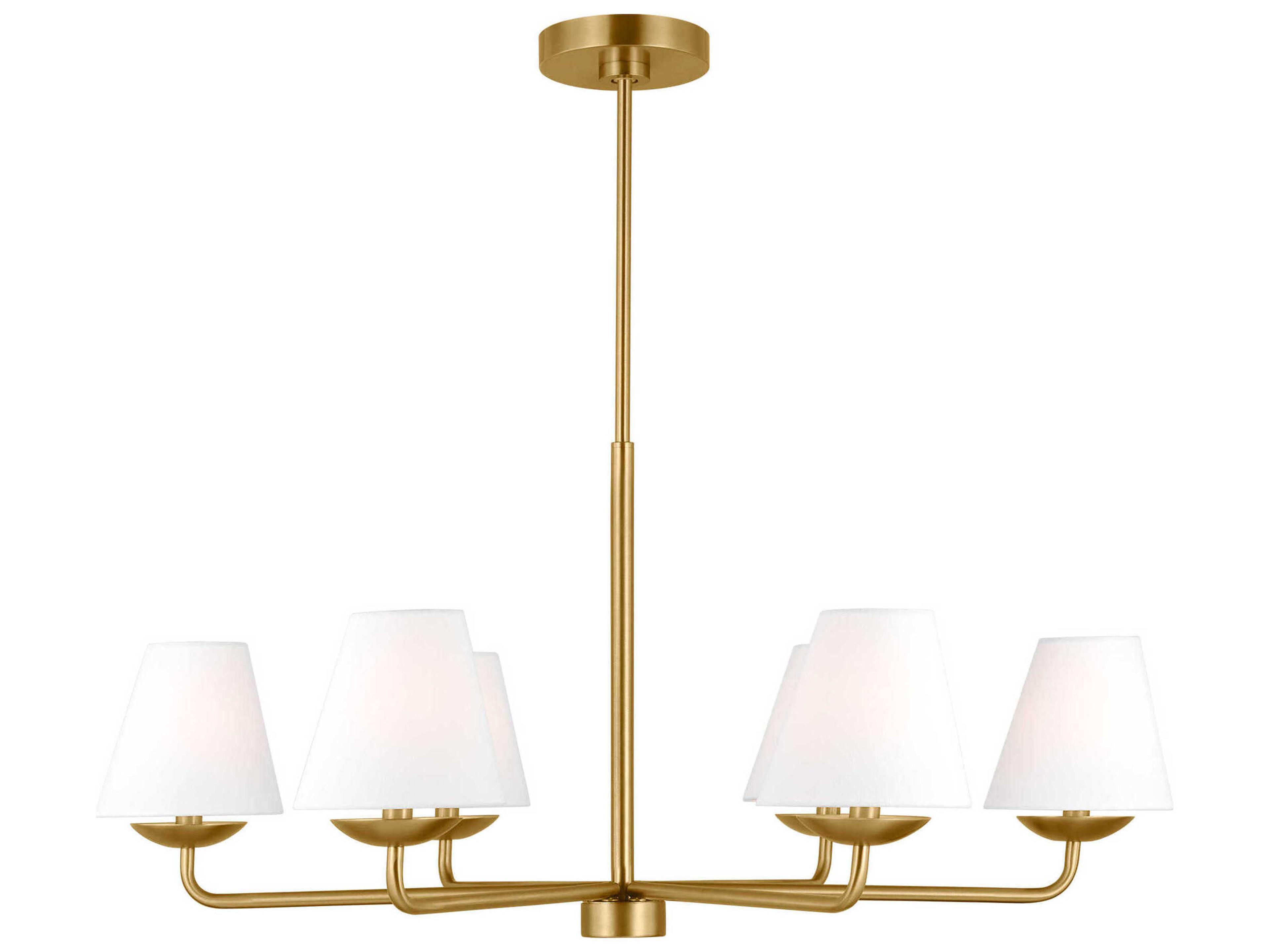 Visual Comfort Studio Albion 6-Light Satin Brass Empire Chandelier